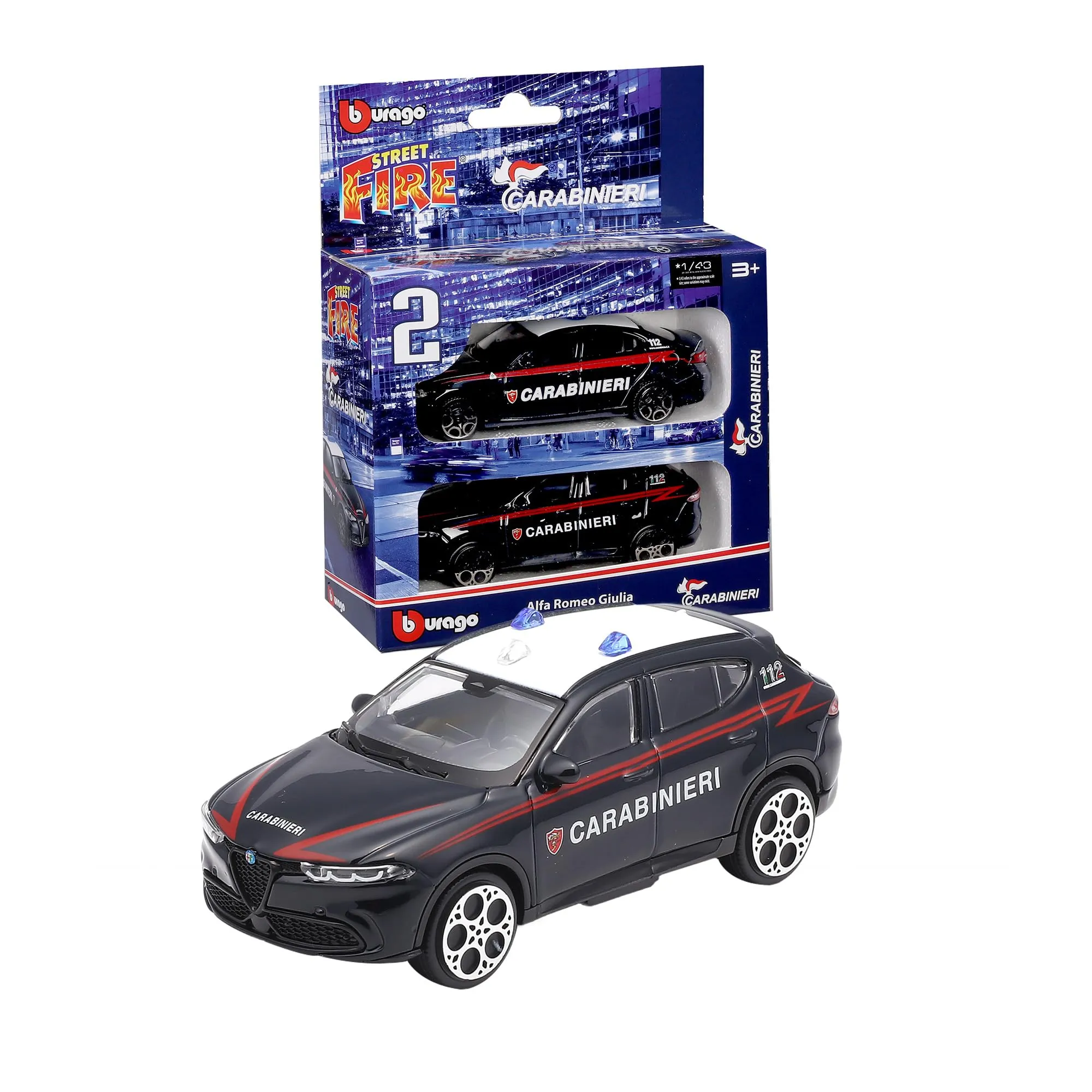 Bburago Alfa Romeo Giulia e Tonale Carabinieri, Scala 1:43, Set Doppio Diecast - immagine 1