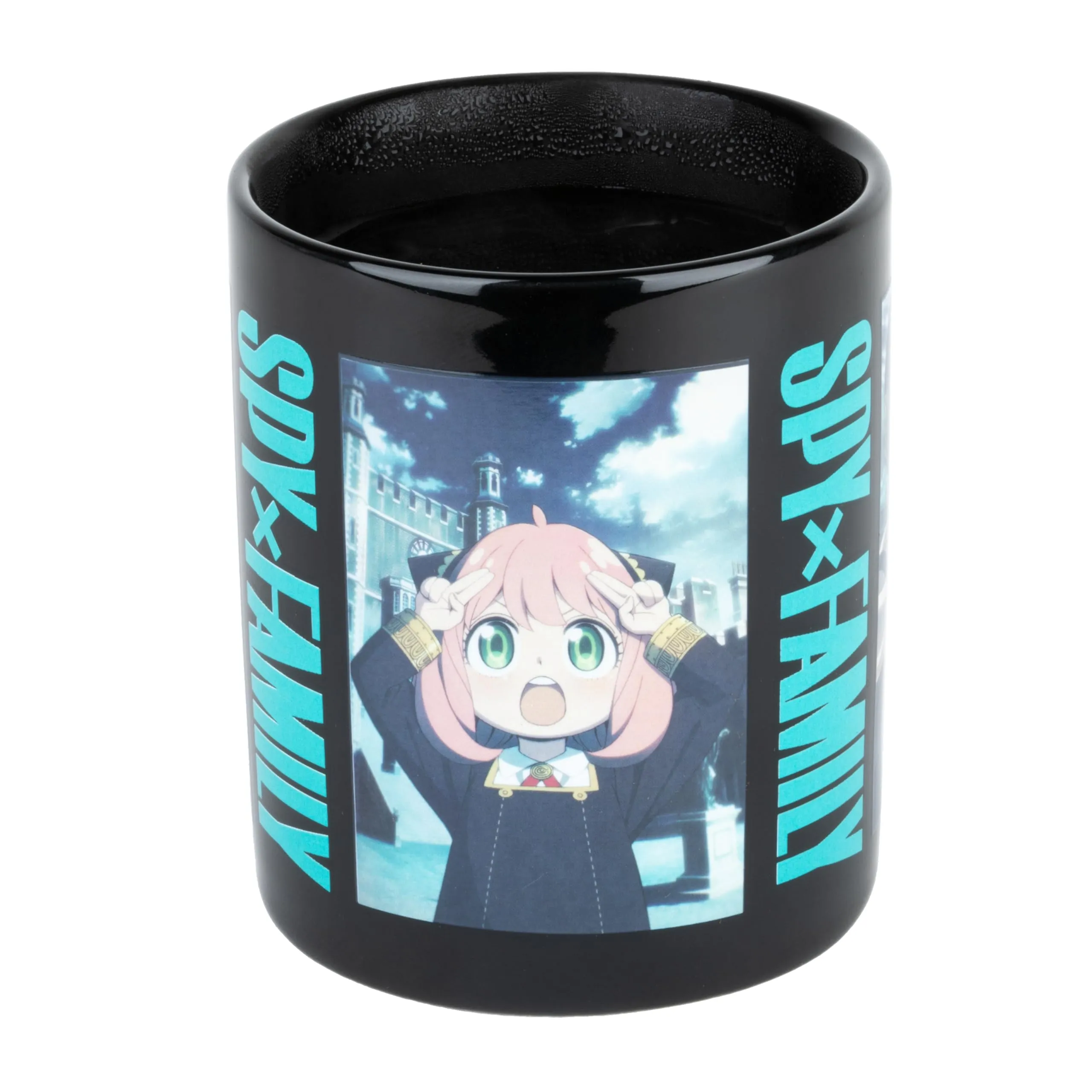 Konix Tazza Termoreattiva Spy x Family Anya, Loid e Yor Forger - 320 ml - Nero - immagine 5