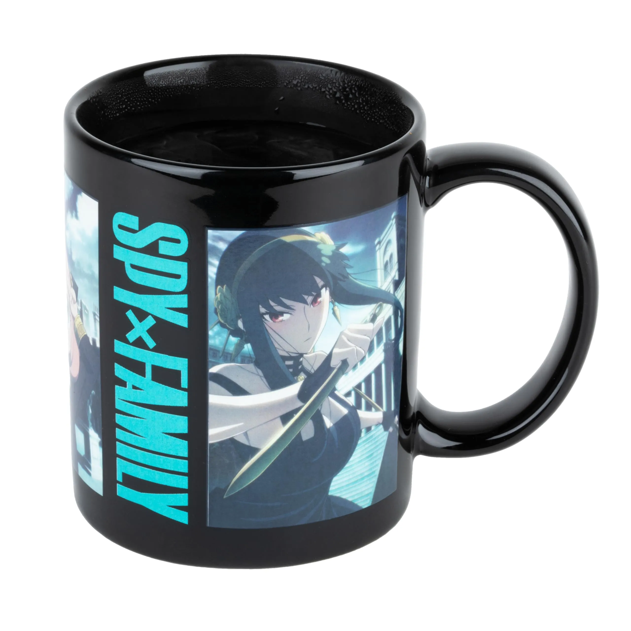 Konix Tazza Termoreattiva Spy x Family Anya, Loid e Yor Forger - 320 ml - Nero - immagine 6