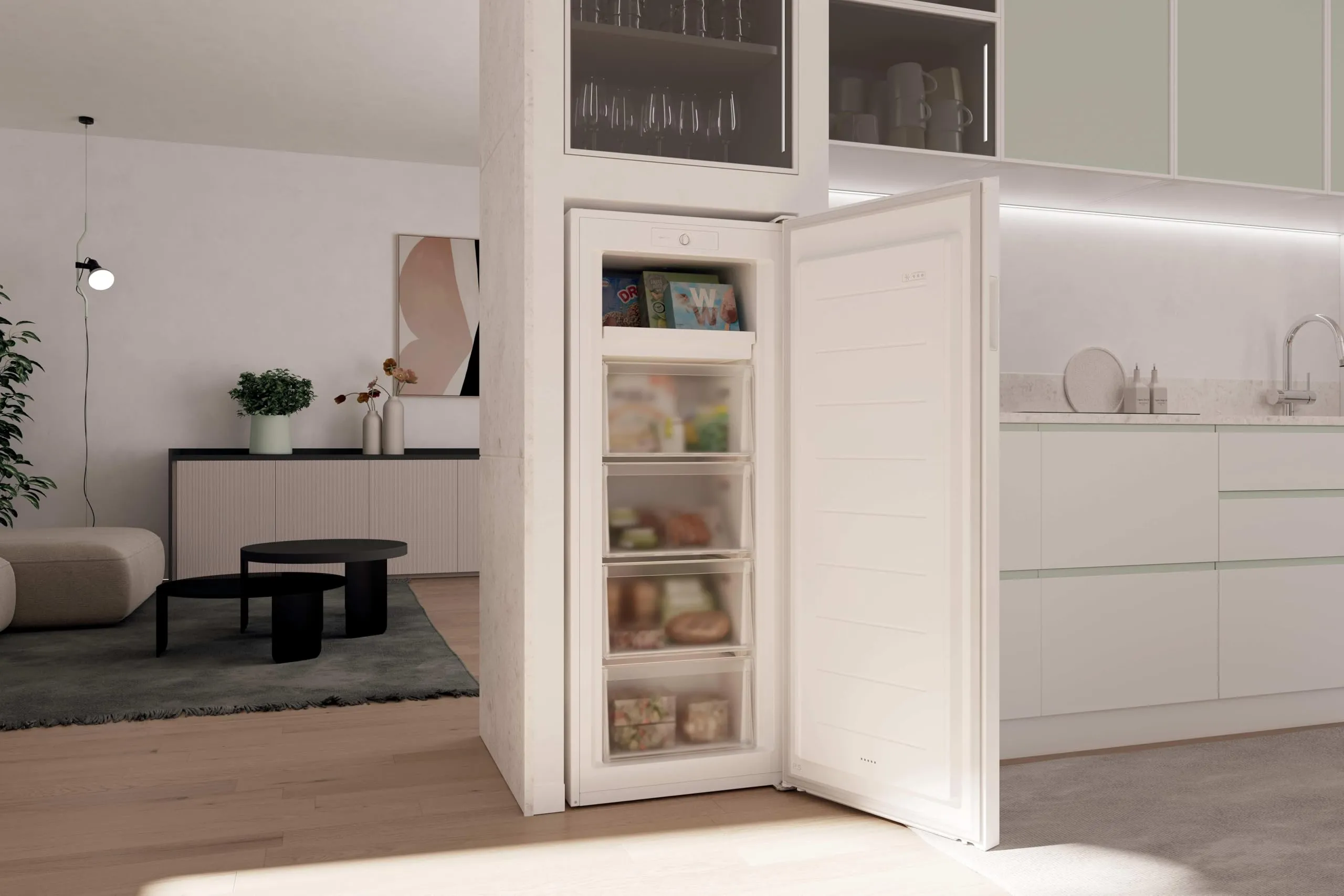 Candy CNUQ2L513EW Congelatore Verticale Libera Installazione 169L Bianco - immagine 8