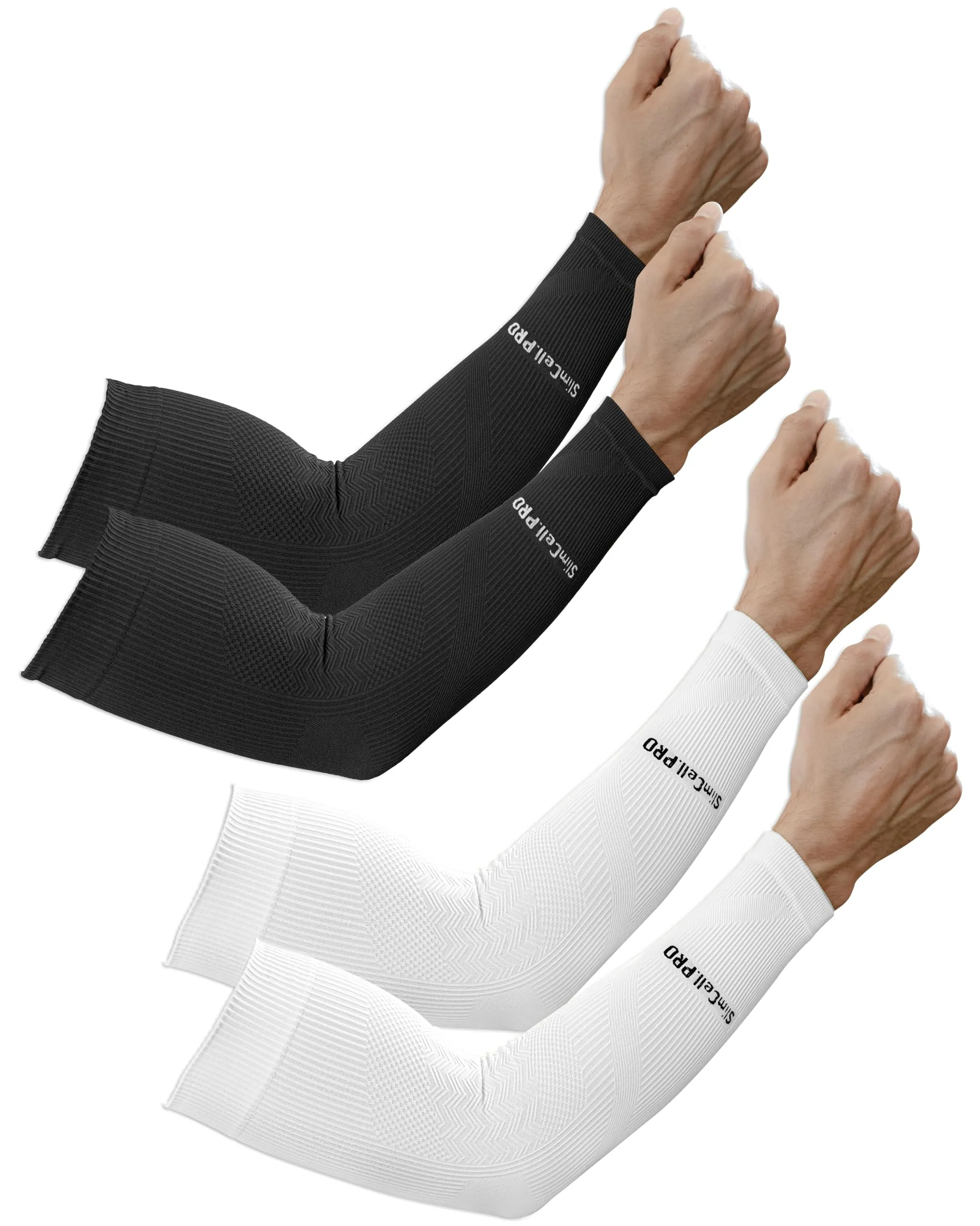SLIMCELL Gambetti Manicotti Braccia Anti UV UPF 50+ a Compressione, Made in Italy - immagine 1