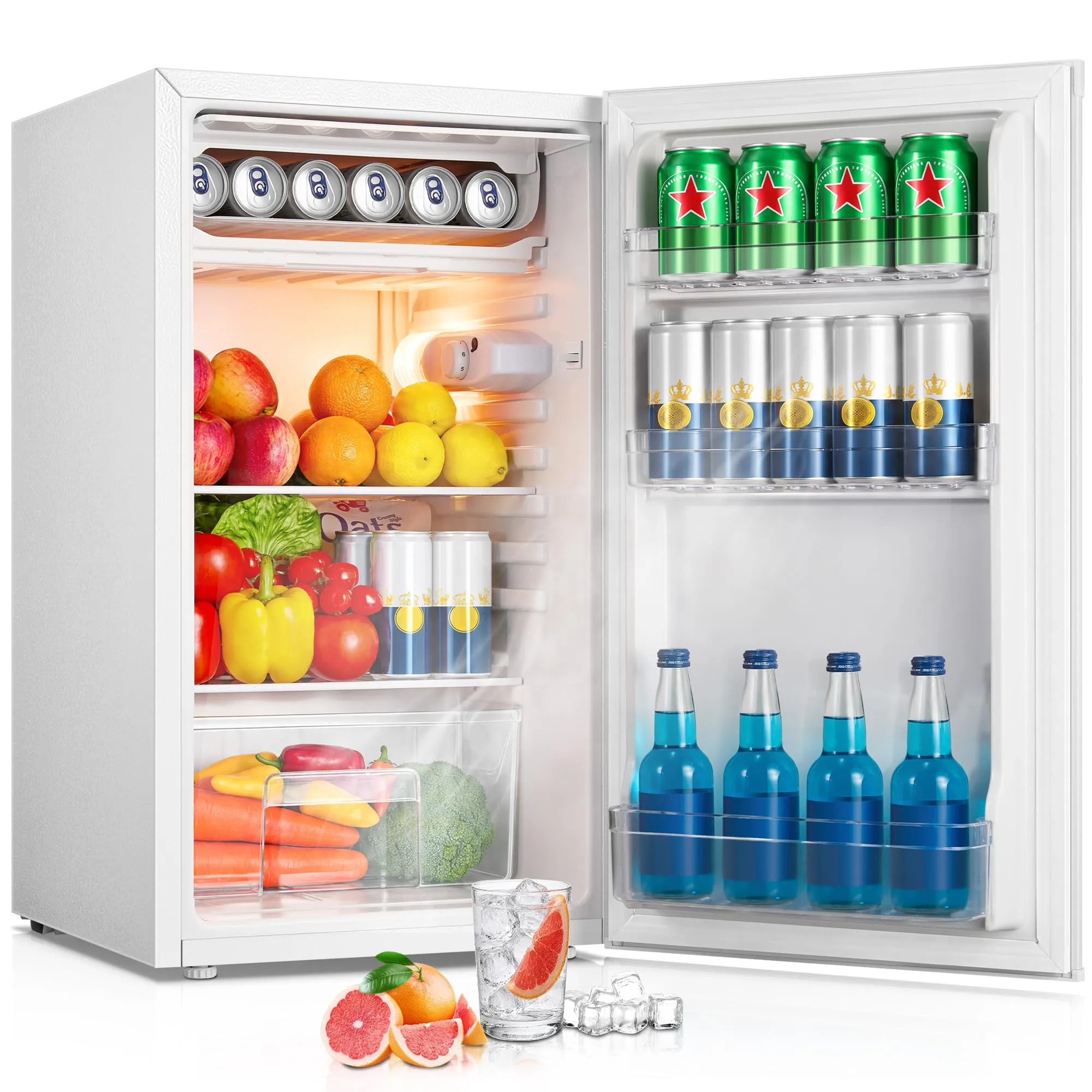 FOHERE Frigorifero Piccolo 91L con Freezer BC-90, Bianco - immagine 1