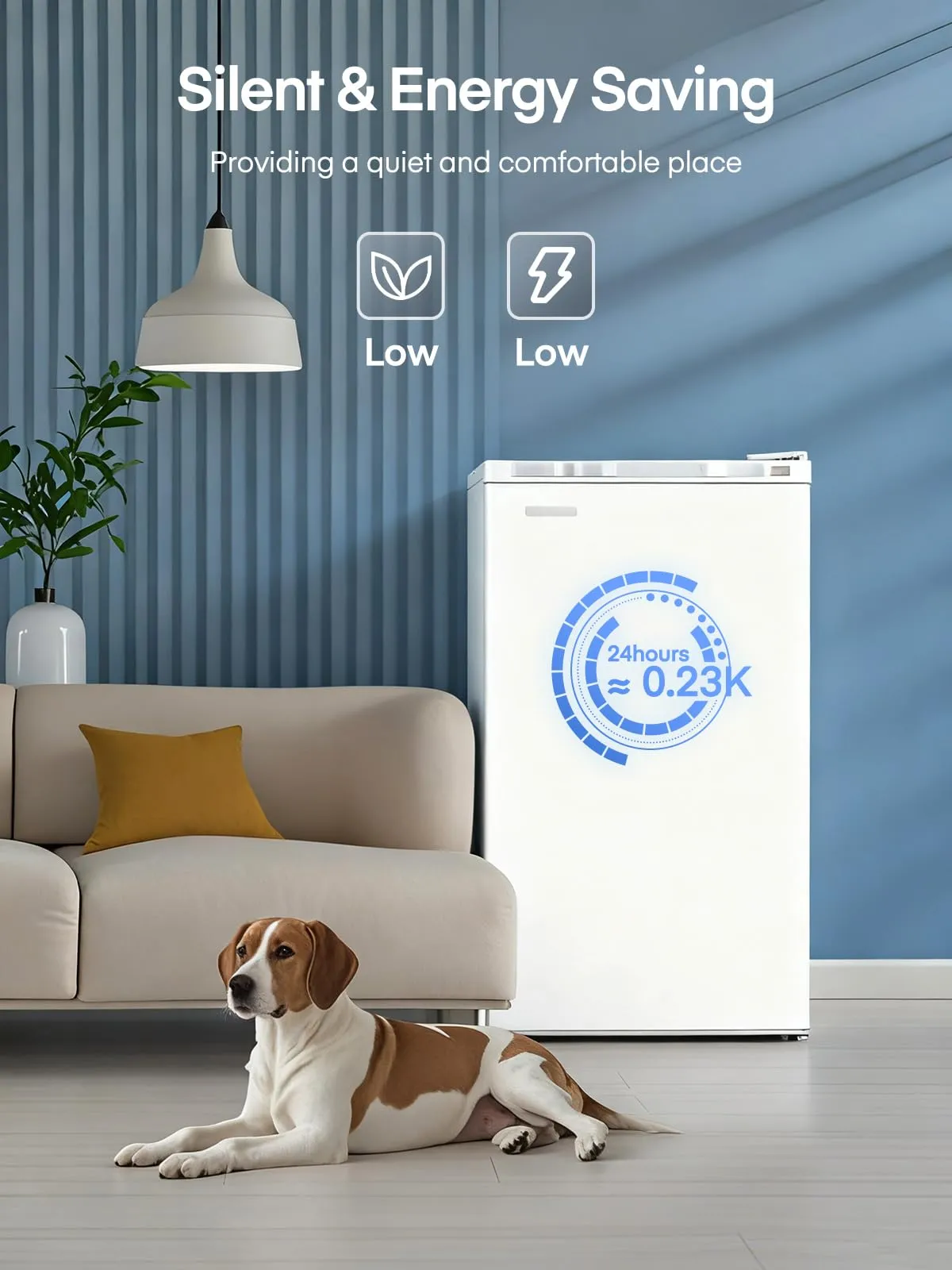 FOHERE Frigorifero Piccolo 91L con Freezer BC-90, Bianco - immagine 3