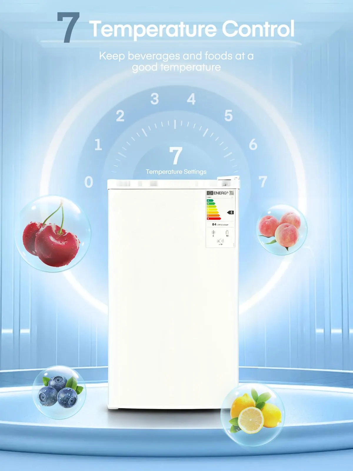 FOHERE Frigorifero Piccolo 91L con Freezer BC-90, Bianco - immagine 6