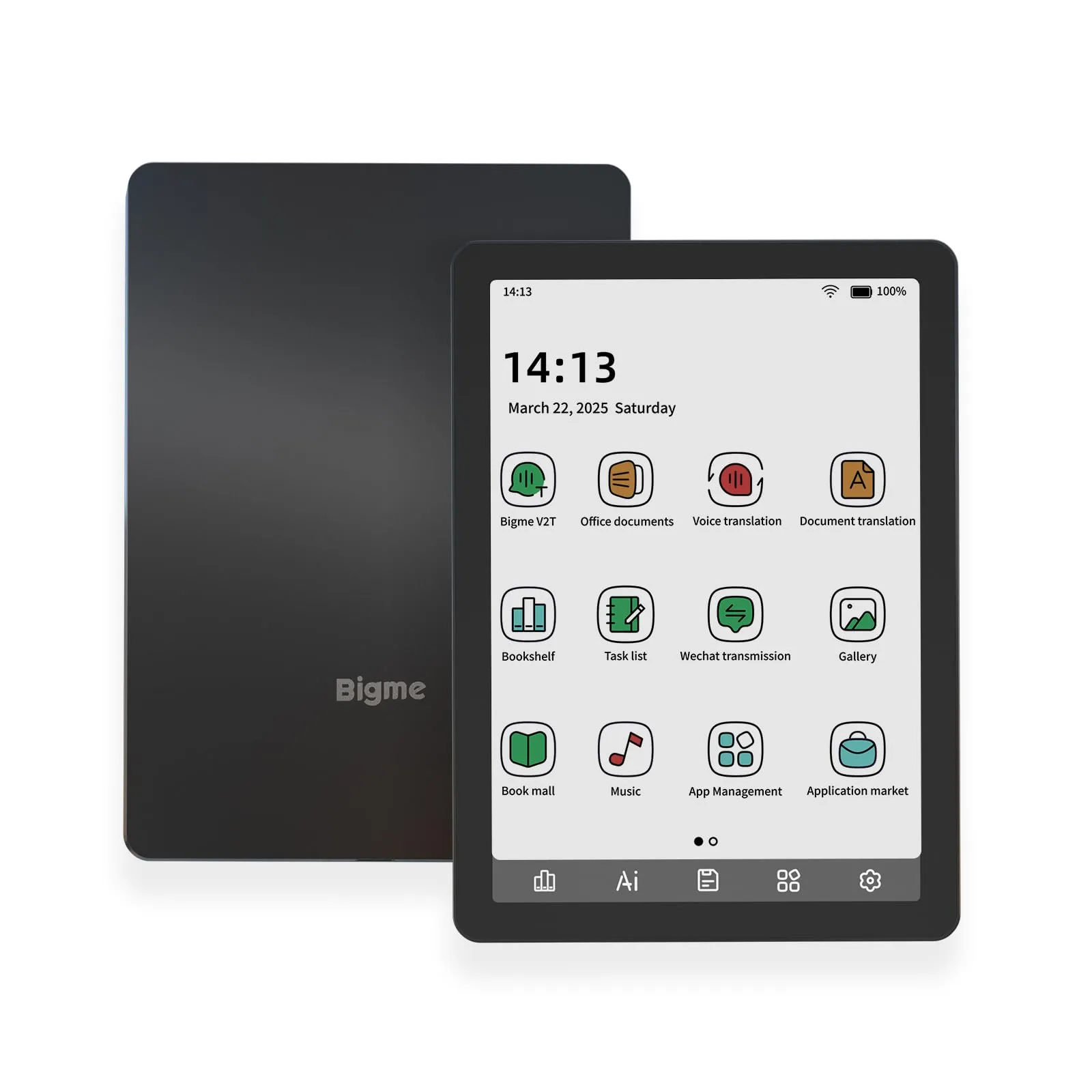 Bigme B6 E-reader a colori, 6 pollici, Android 14, 4 GB RAM, 64 GB, CPU Octa-Core, Nero - immagine 1