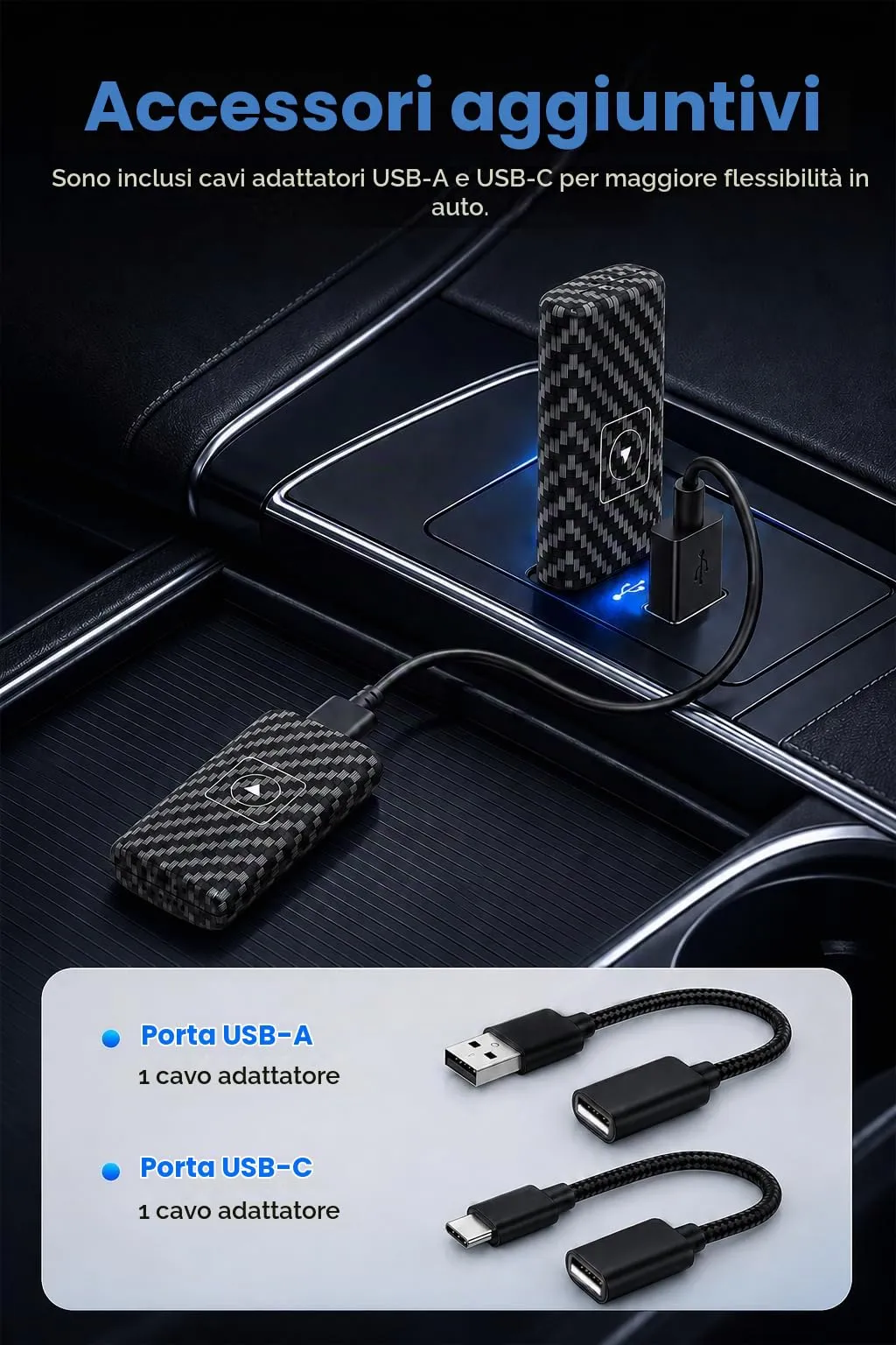Gonikli Adattatore CarPlay Wireless per iOS, da Cablato a Wireless per Auto - immagine 8