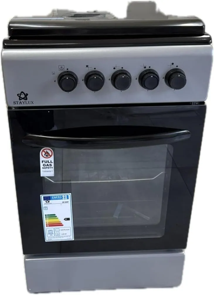 Staylux Cucina a Gas 4 Fuochi con Forno 50 x 50 cm Nero Grigio con Coperchio 55-G40F - immagine 2