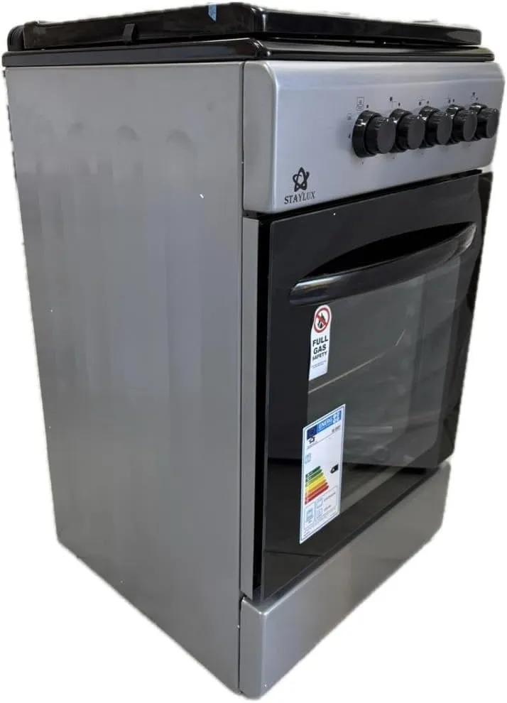 Staylux Cucina a Gas 4 Fuochi con Forno 50 x 50 cm Nero Grigio con Coperchio 55-G40F - immagine 4