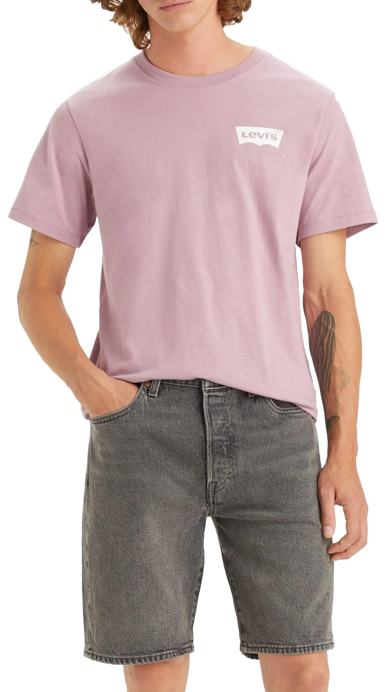Levi's Graphic Crewneck Tee, Batwing Dusty Orchid, XS - immagine 2