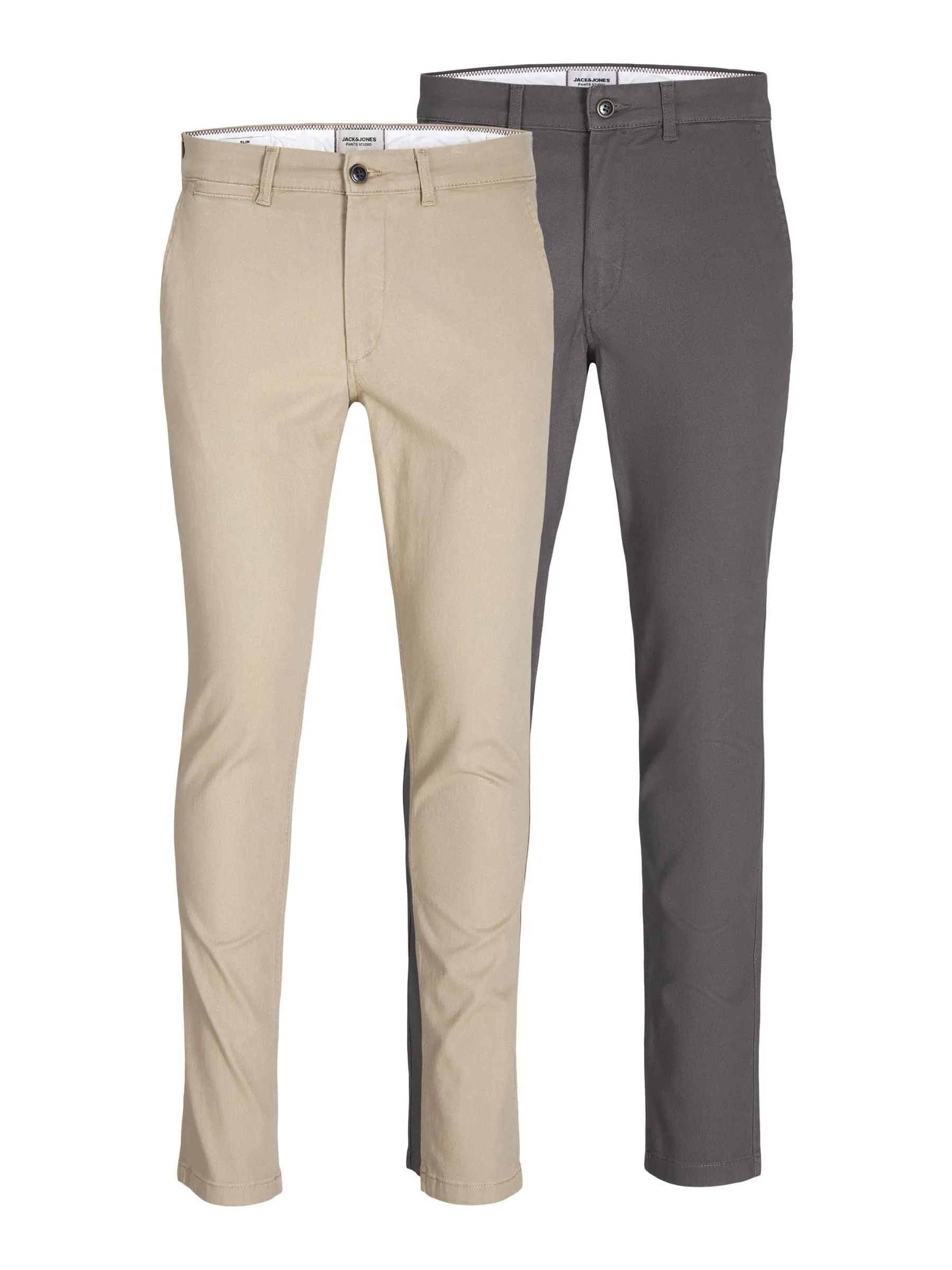 Jack & Jones Jjimarco Jjdave Slim Fit Chino Pants, 2-Pack, Crockery, 33W x 36L - immagine 1