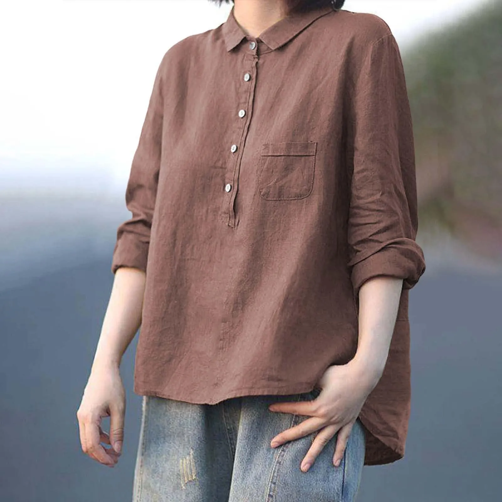 Cocila Magliette Curvy T-Shirt Donna Manica Tre Quarti Cotone Nero - immagine 3