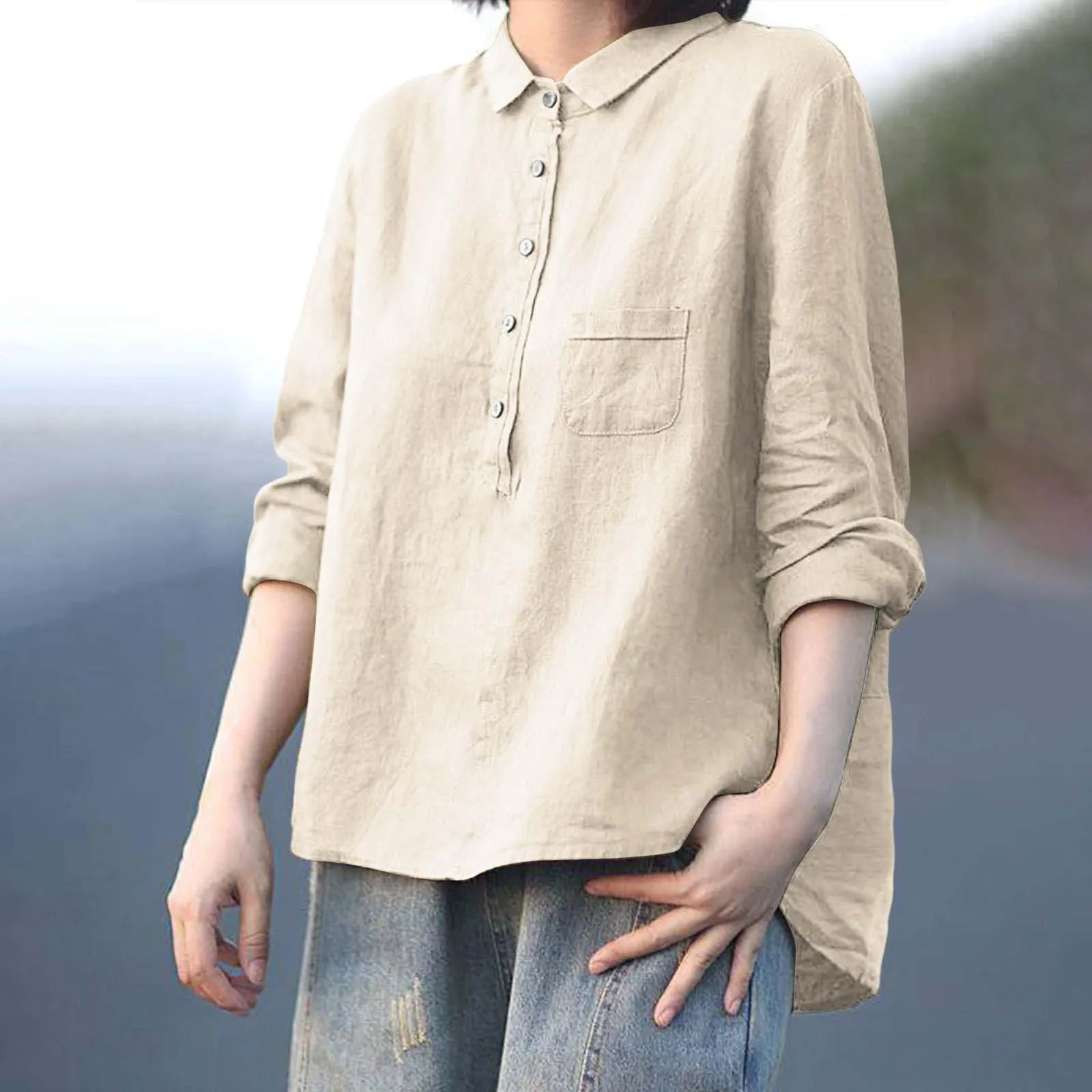Cocila Camicia Donna Oxford Turchese, Nera, Blu Reale, Verde Salvia Taglia 56 - immagine 2