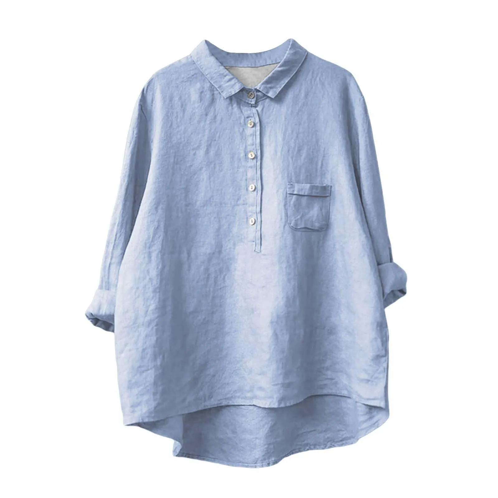Cocila Trench Donna Lungo Camicetta Maniche Corte Azzurro XL - immagine 1