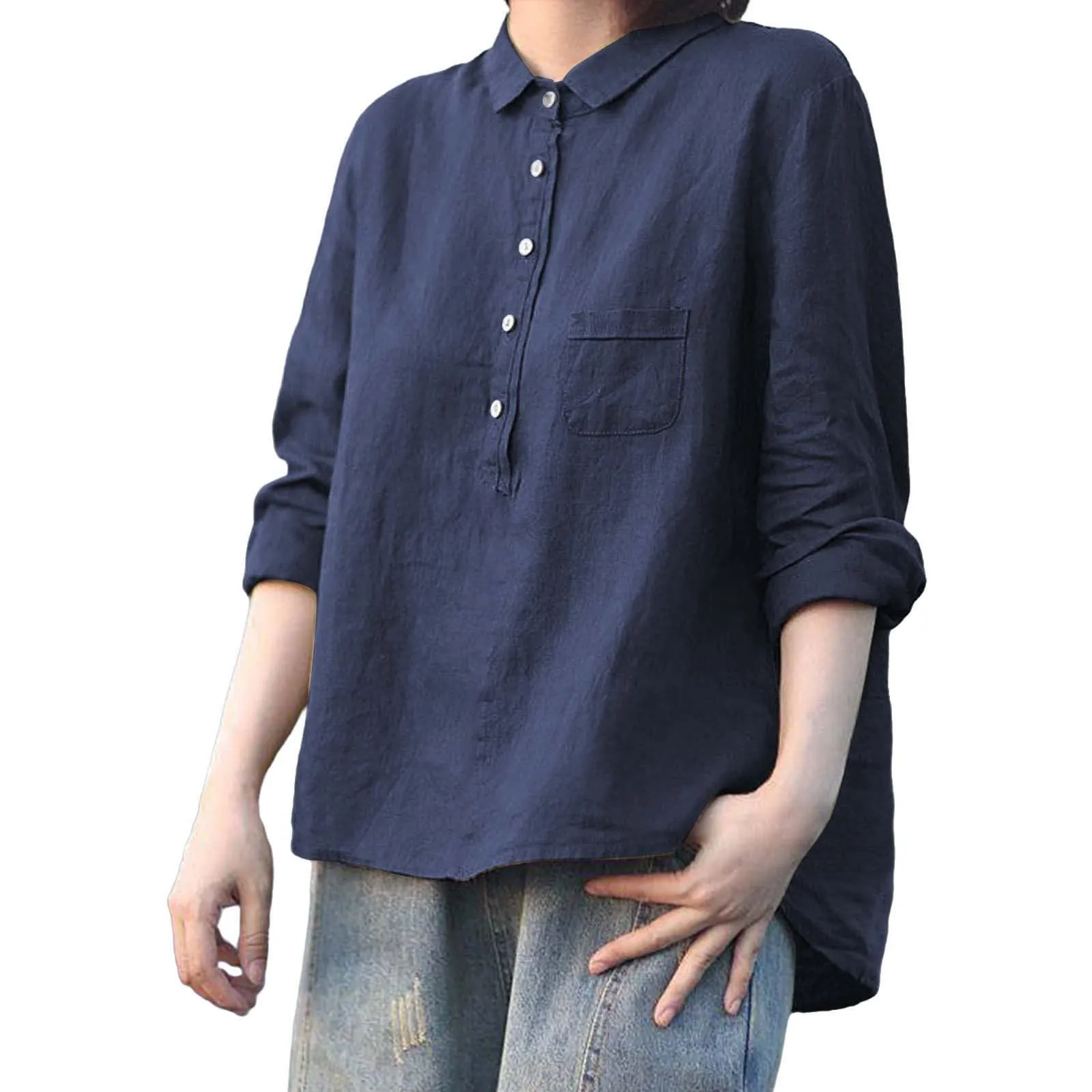 Cocila Maglietta Donna Mezza Manica Oversize Blusa Pipistrello in Seta - immagine 5