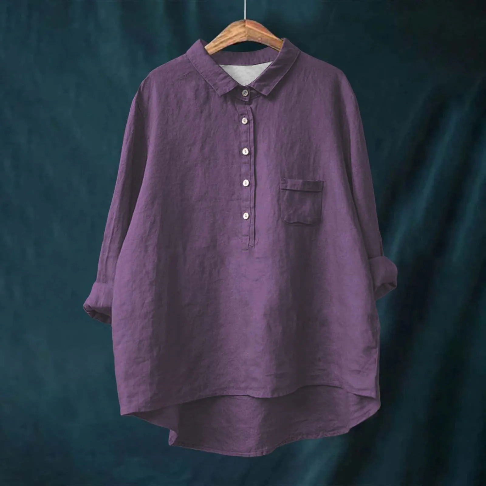 Cocila Camicia Donna con Rouches Viola - immagine 2