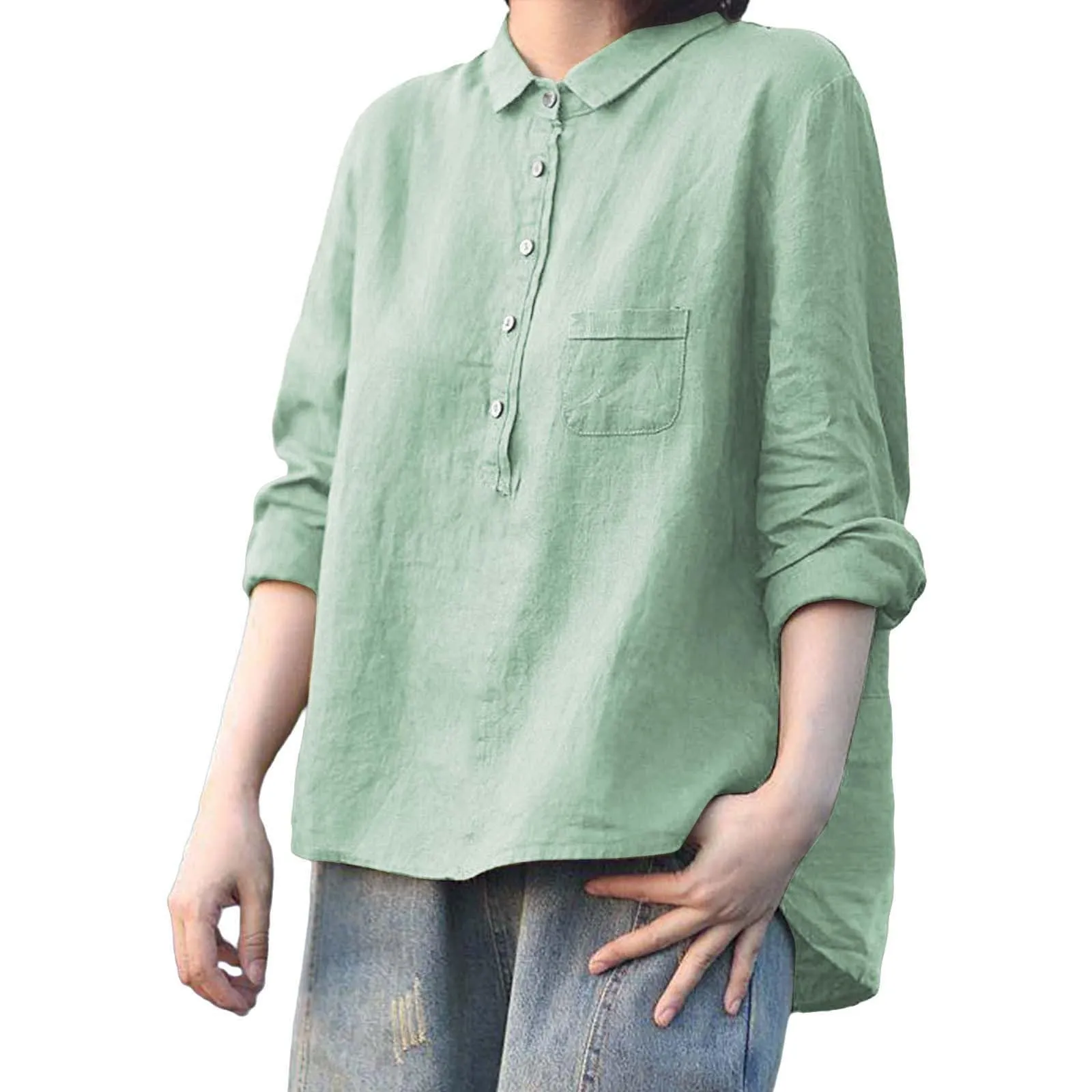 Cocila Blusa Donna Sottogiacca Elegante Camicia Scollo V Raso - immagine 4