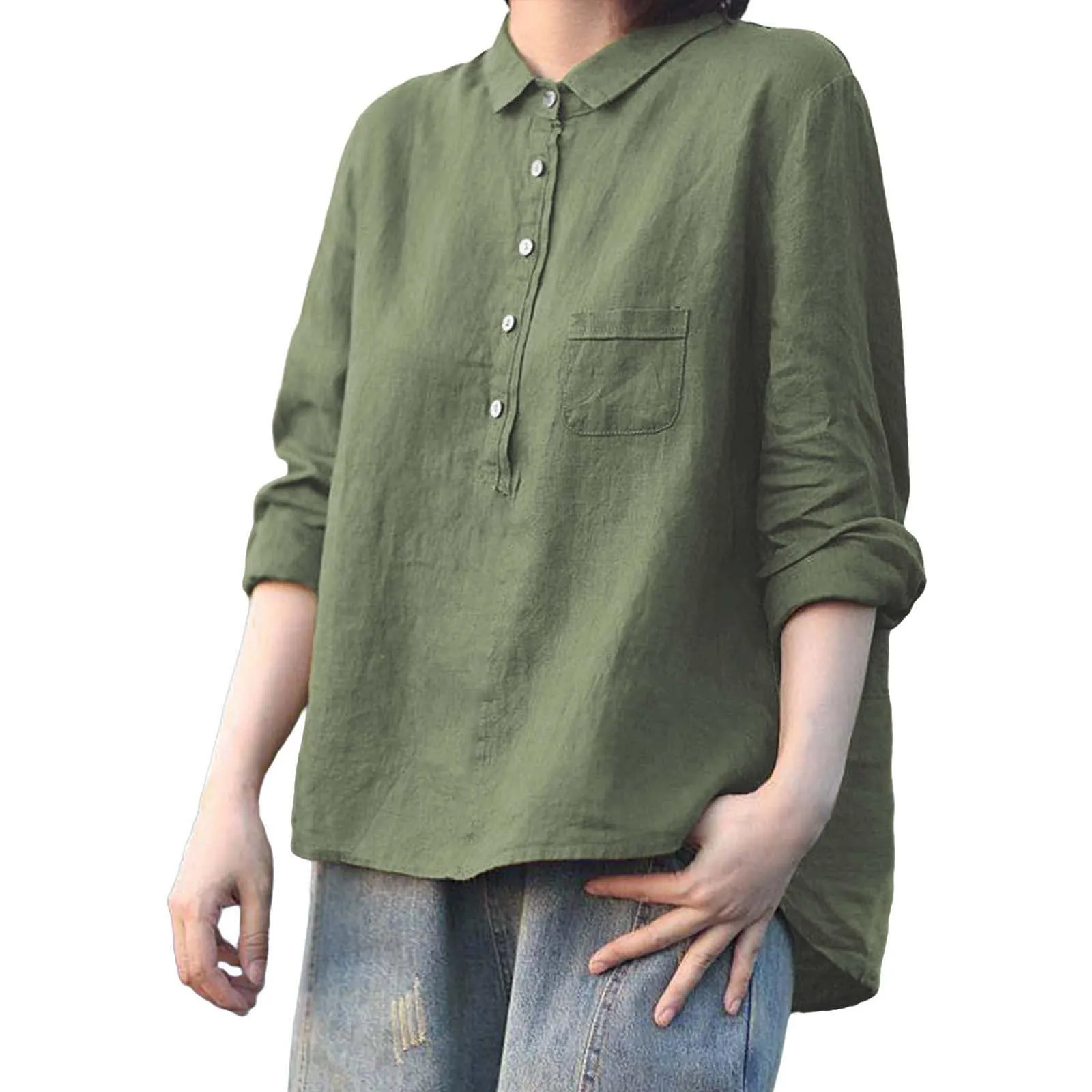 Cocila Camicia Donna Estiva Elegante Verde Acqua - immagine 5