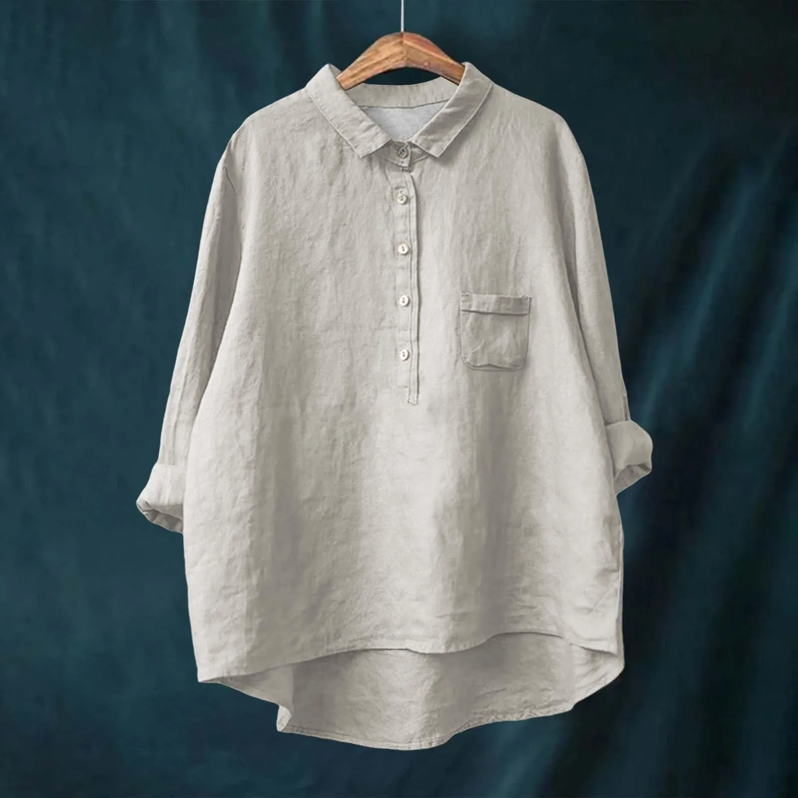 Cocila Blusa Donna Elegante Manica Lunga in Cotone - immagine 2
