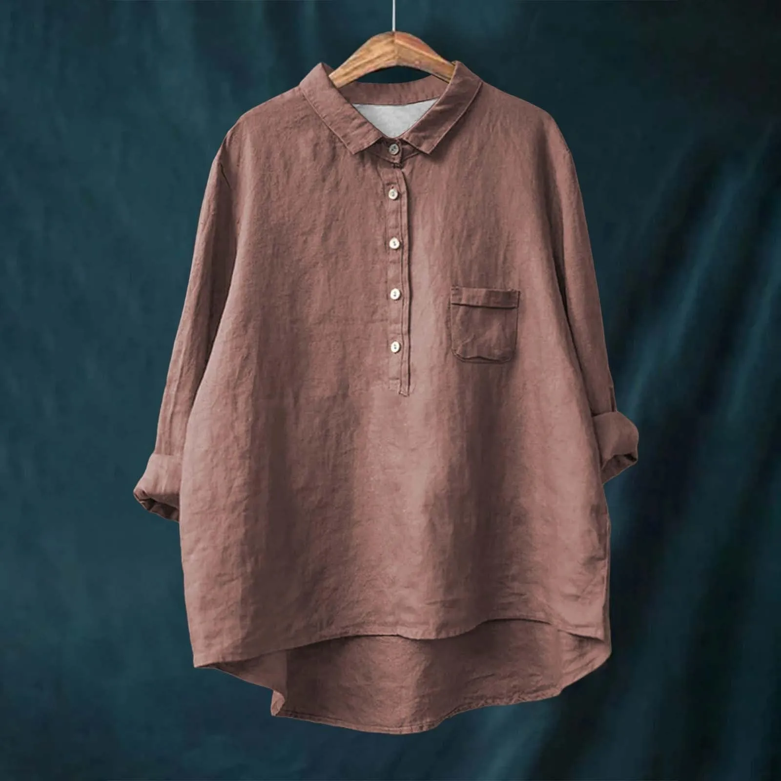 Cocila Abito in Lino e Cotone Donna, Camicia Bordeaux e Maglia a Righe Manica Lunga, Camicia di Pizzo Nera - immagine 2