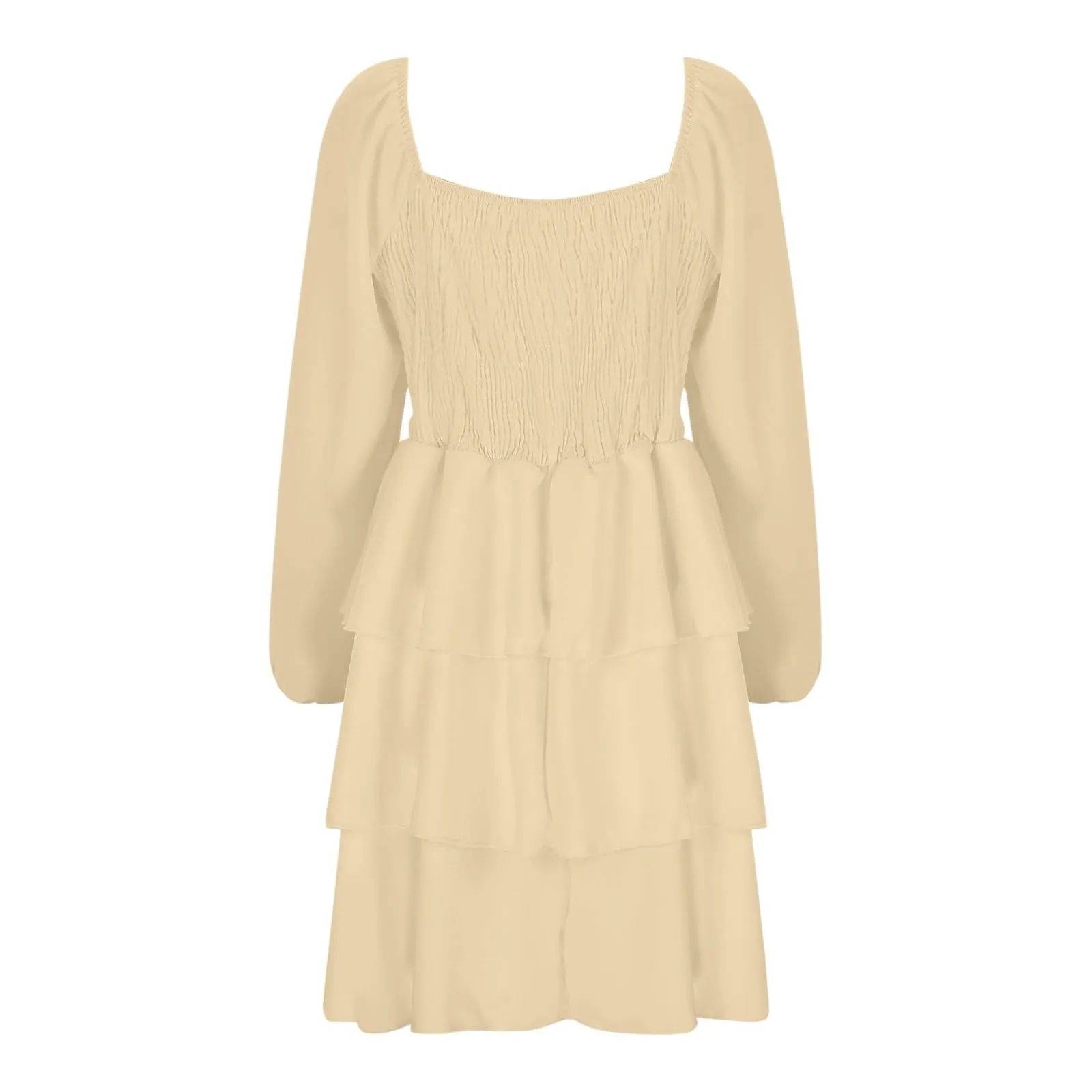 TOFOTL Vestito Donna Elegante Corto Monospalla con Volant Giallo S - immagine 6