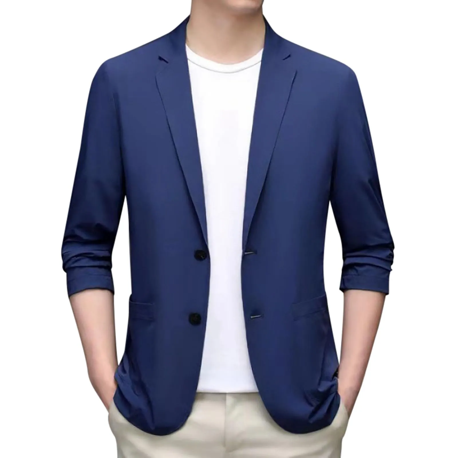 Generic Blazer Uomo Primaverile a Quadri Casual Classico Elegante Formale Taglie Forti - immagine 1