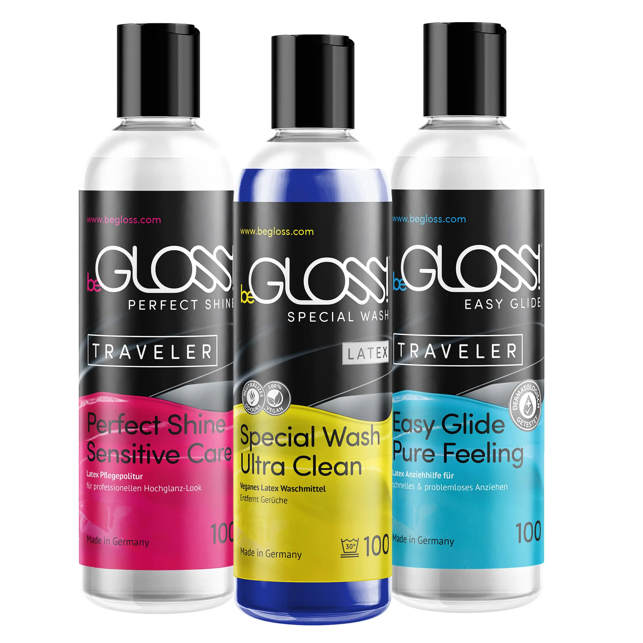 Begloss Set Cura del Lattice 100 - Easy Glide, Perfect Shine, Special Wash - immagine 1