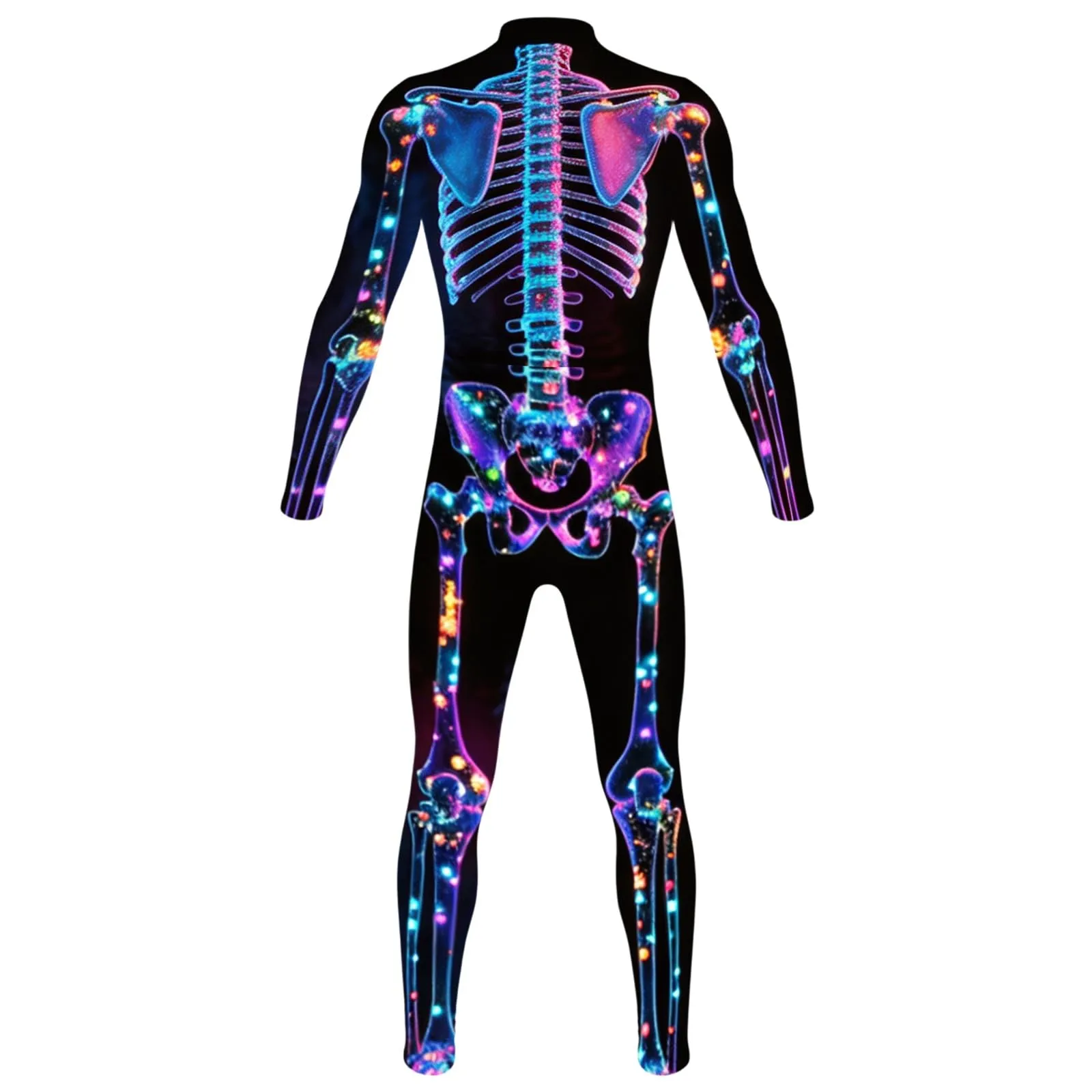 Vhersily Tuta da Donna Scheletro di Halloween, Leggings Slim Fit Costume Cosplay Stampa 3D - immagine 4
