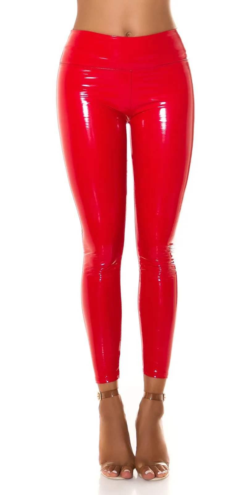 Koucla Leggings effetto lattice lucido, Rosso, L-XL - immagine 3