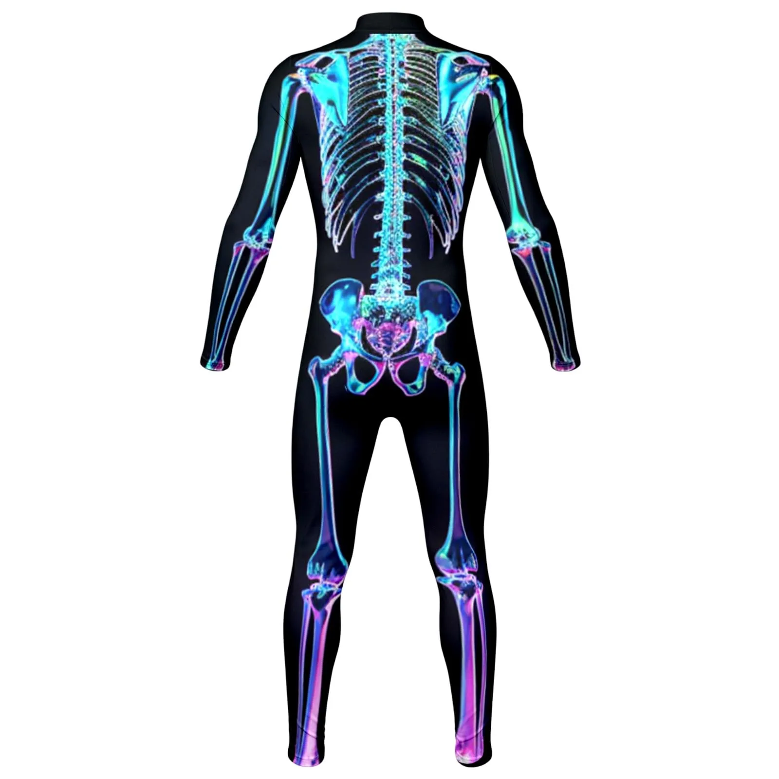 Vhersily Tuta da Donna Scheletro di Halloween Leggings Slim Fit Costume Cosplay 3D - immagine 5