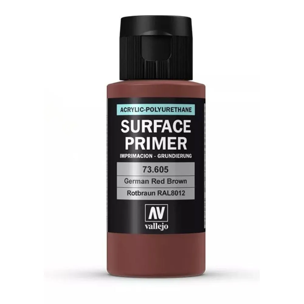 Vallejo Surface Primer Polyurethane 60 ml, German Red Brown - immagine 2