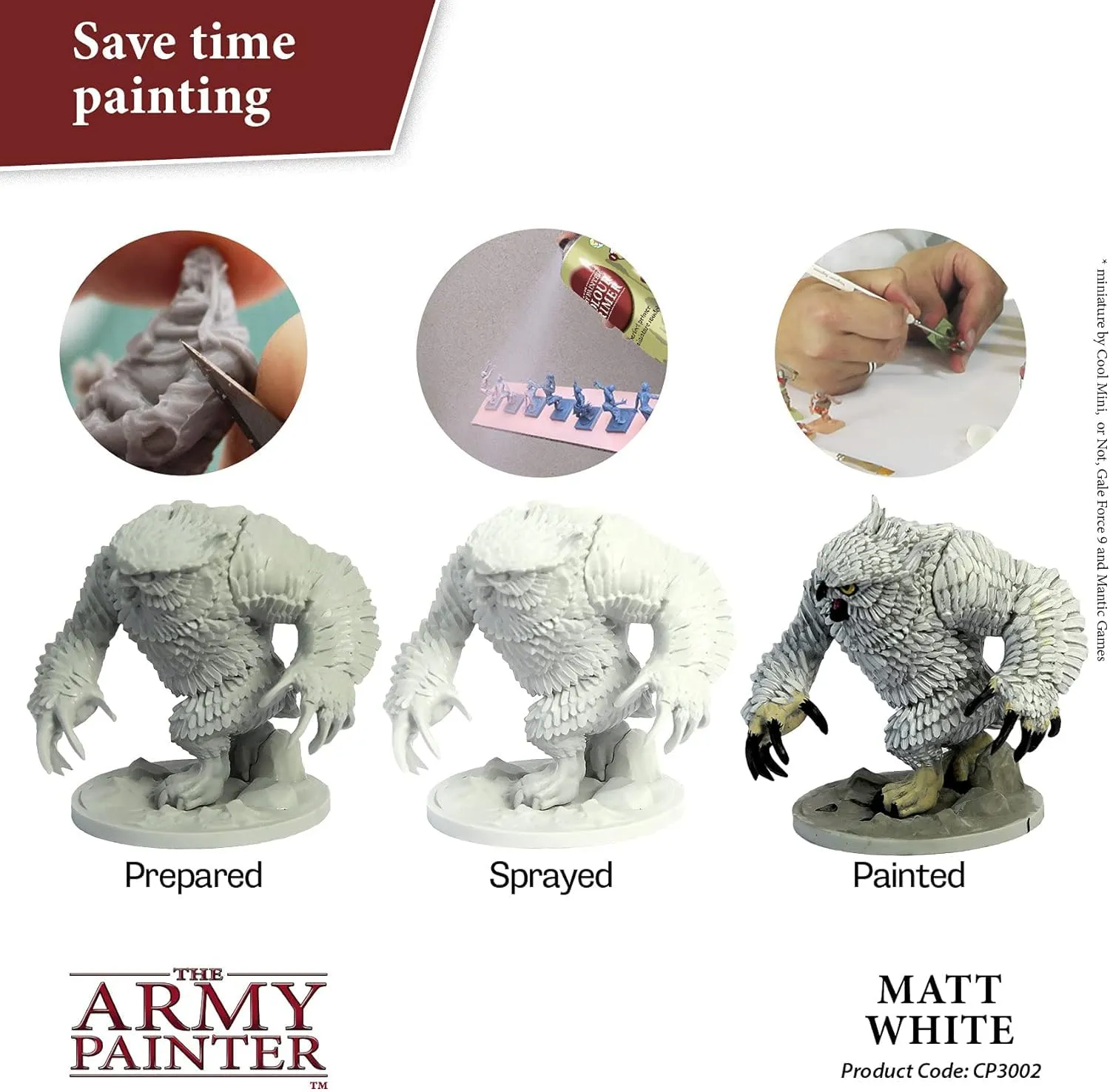 The Army Painter Colour Primer Matt White, 400 ml Acrylic Spray - immagine 4