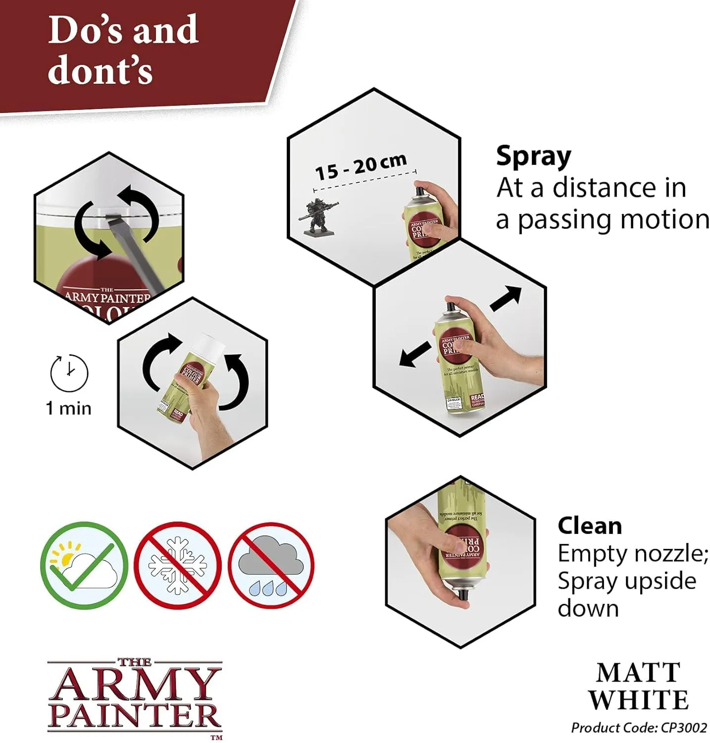 The Army Painter Colour Primer Matt White, 400 ml Acrylic Spray - immagine 5