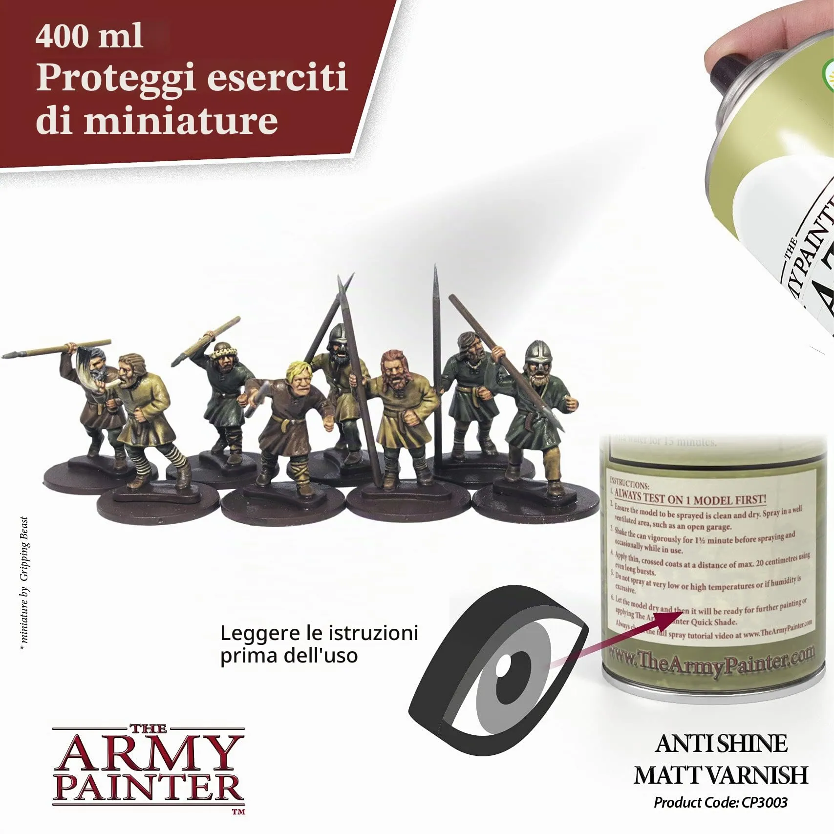 The Army Painter Anti-Shine Base Primer Spray Acrylic 400ml - immagine 4
