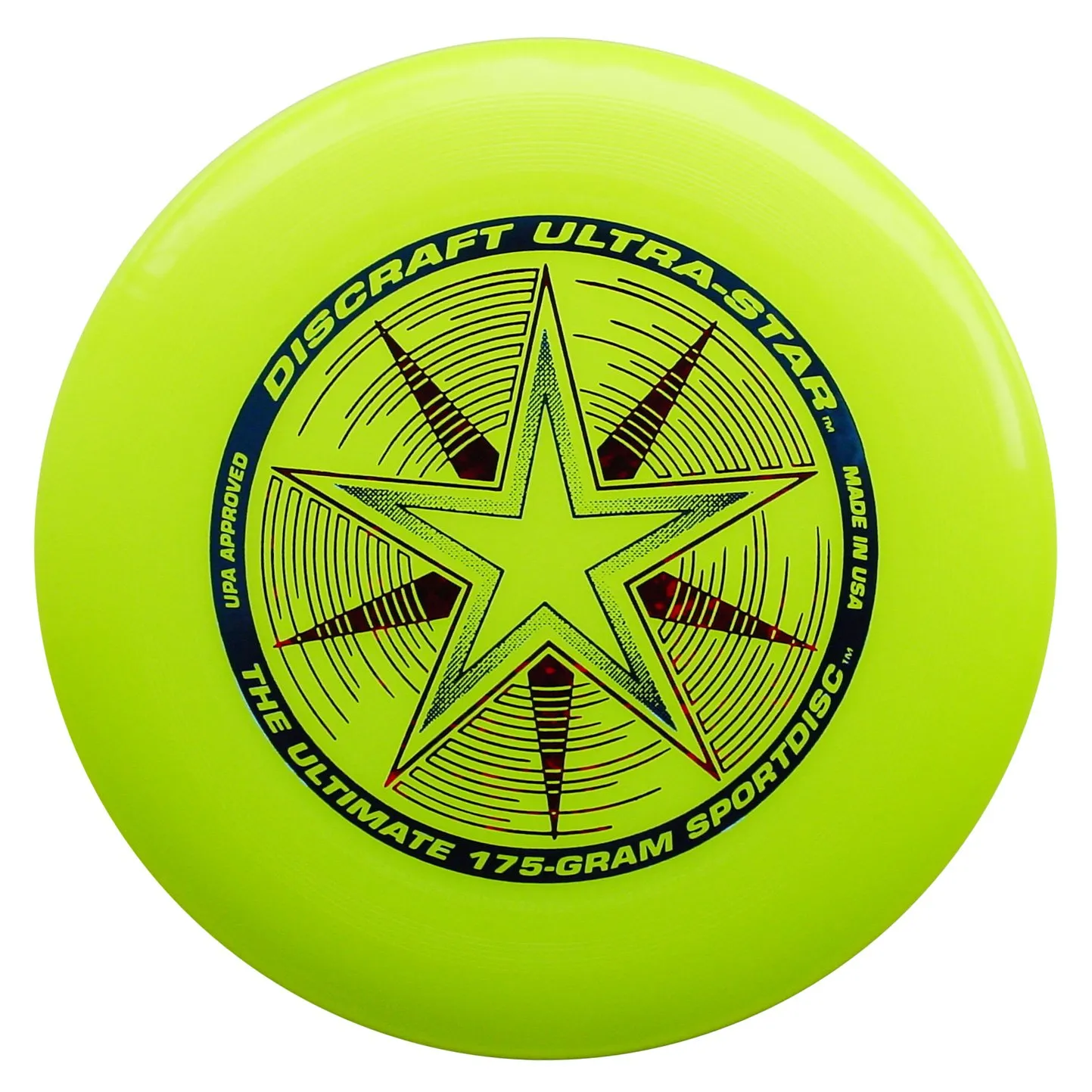 Discraft Ultra Star Frisbee, 175g, Fluorescent Yellow - immagine 1