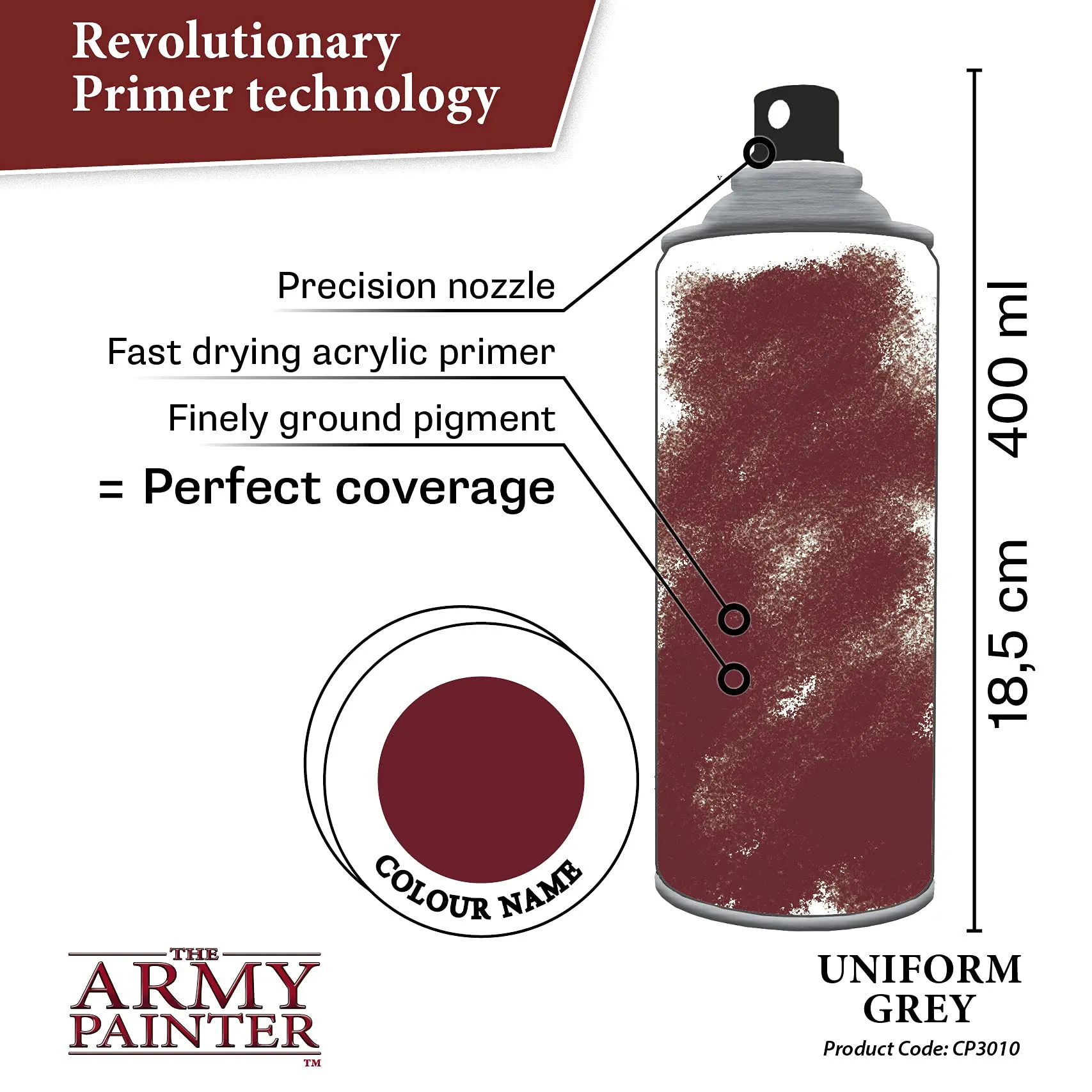 The Army Painter Colour Primer Uniform Grey, 400 ml - immagine 3