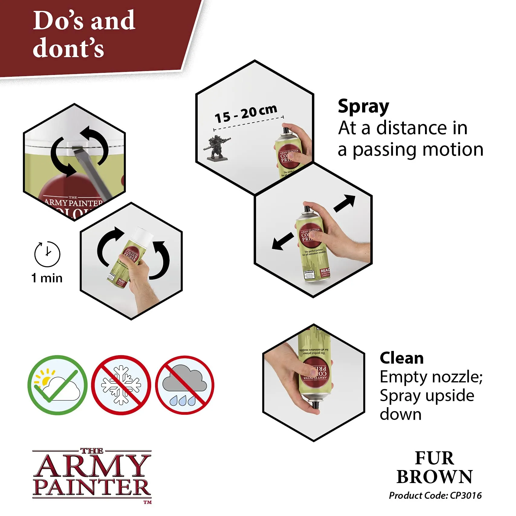 The Army Painter Colour Primer Fur Brown, 400 ml Spray Acrylic - immagine 4