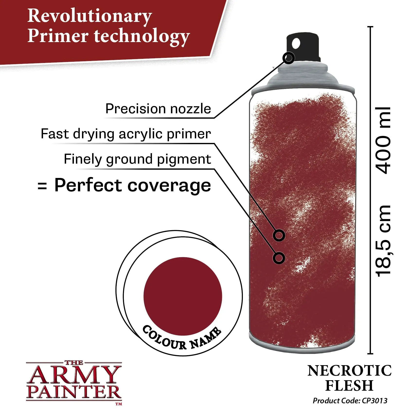 The Army Painter Colour Primer Necrotic Flesh, 400 ml Acrylic Spray - immagine 3