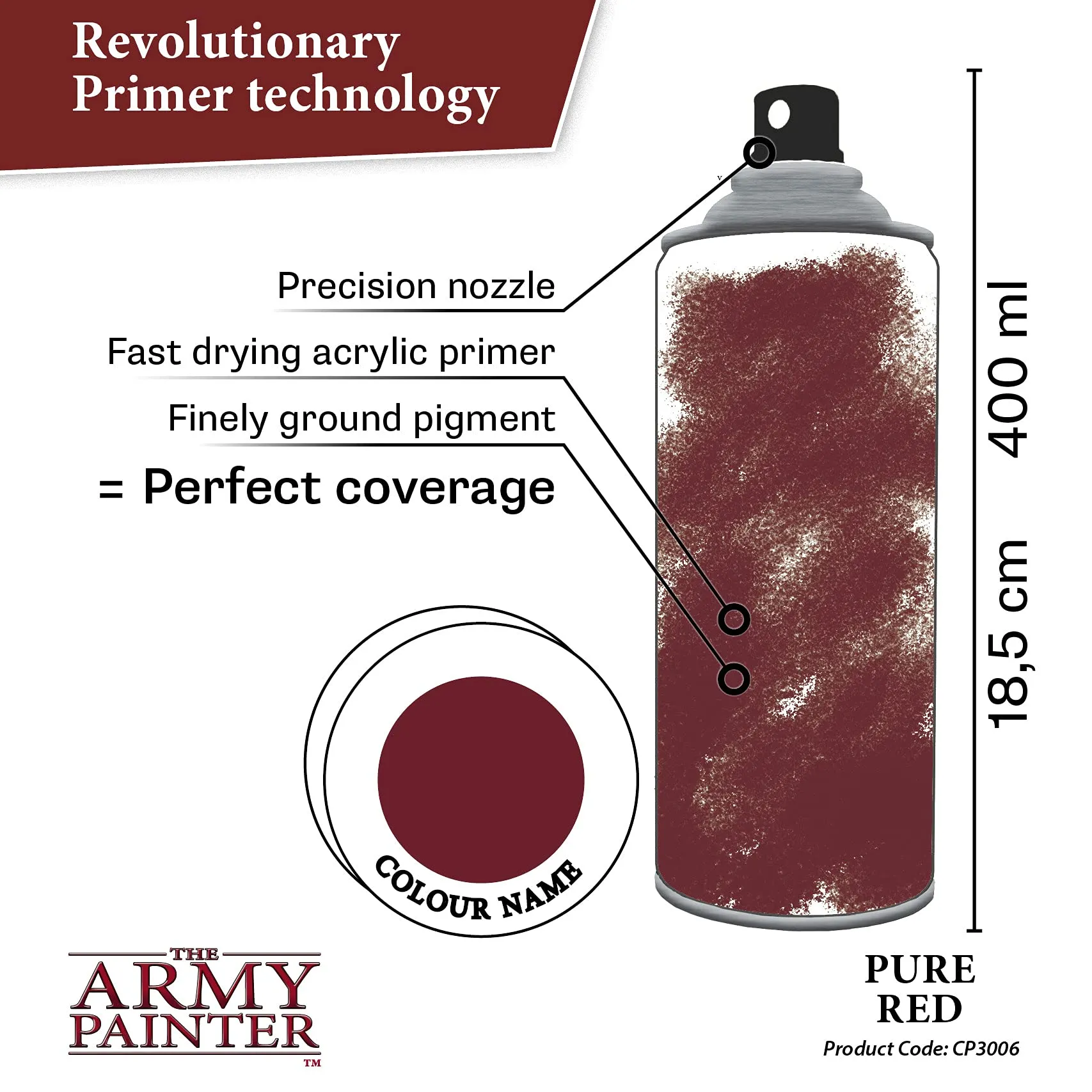 The Army Painter Colour Primer Pure Red, 400 ml - immagine 3