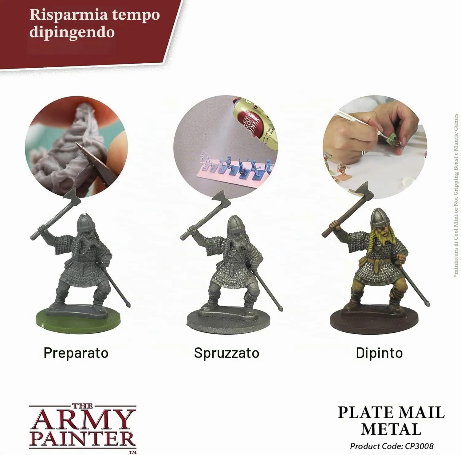 The Army Painter Colour Primer Plate Mail Metal, 400 ml Acrylic Spray - immagine 2