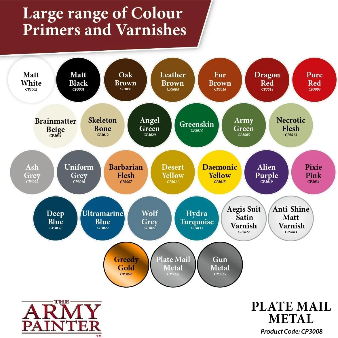 The Army Painter Colour Primer Plate Mail Metal, 400 ml Acrylic Spray - immagine 5