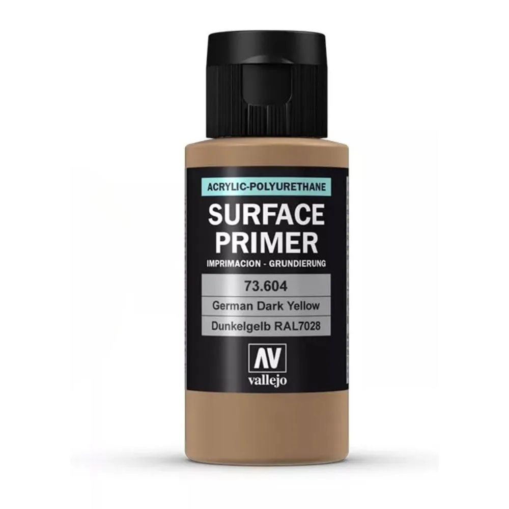 Vallejo Surface Primer Polyurethane, German Dark Yellow, 60 ml - immagine 2