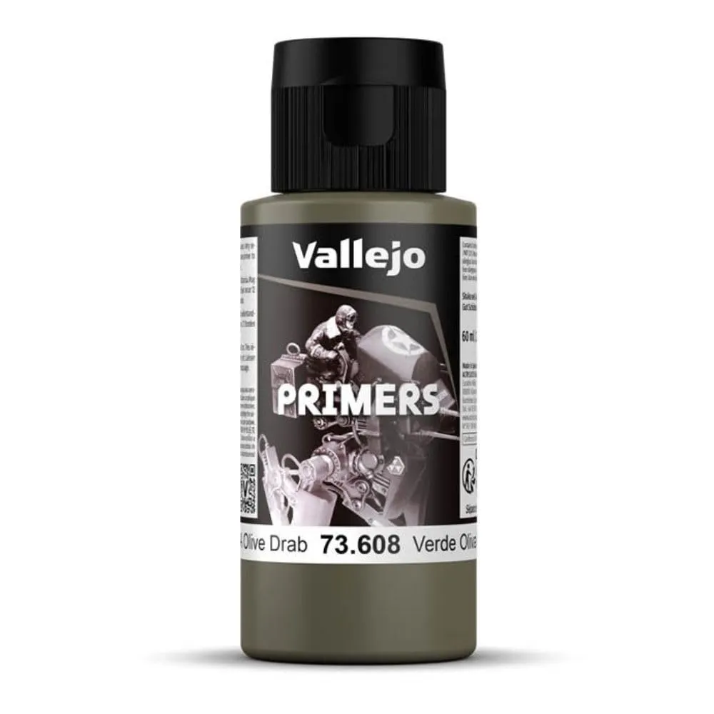 Vallejo Surface Primer Polyurethane, US Olive Drab, 60 ml - immagine 1
