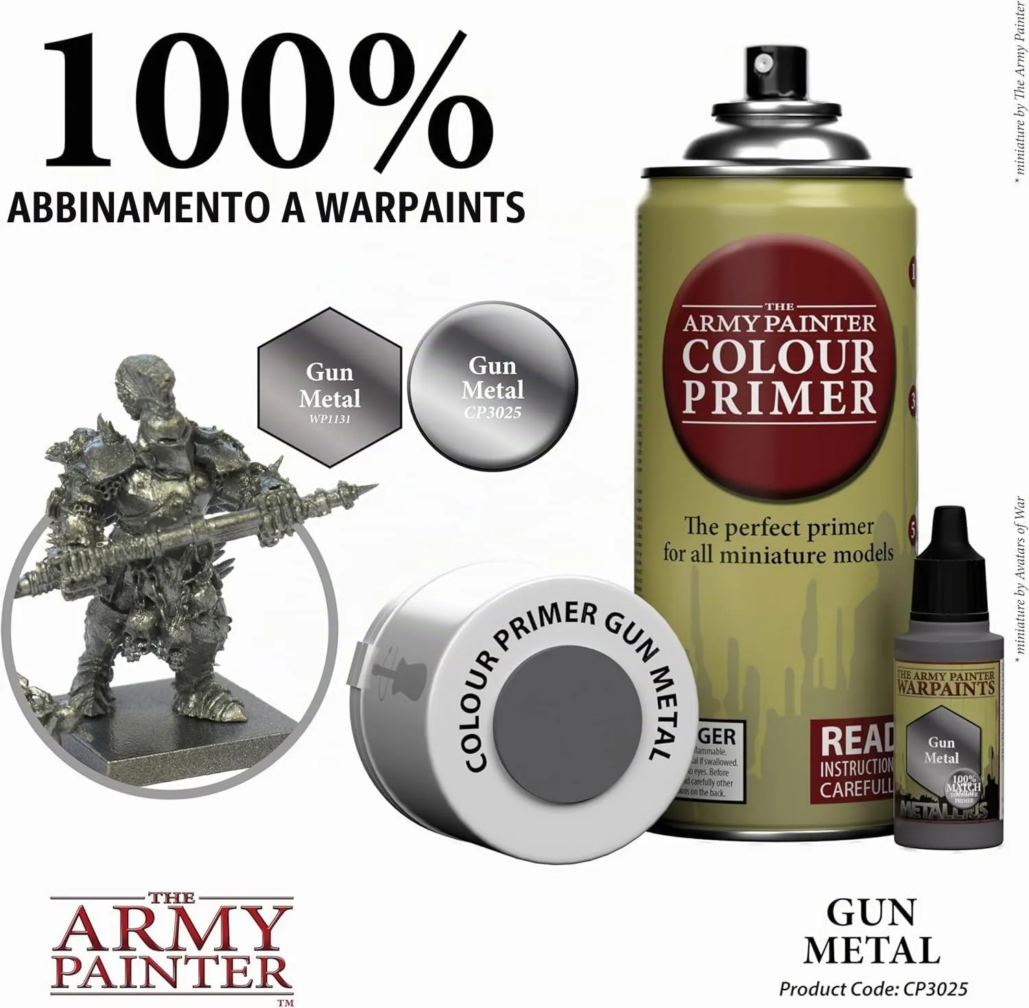 The Army Painter Colour Primer Gun Metal, 400 ml Acrylic Spray - immagine 2