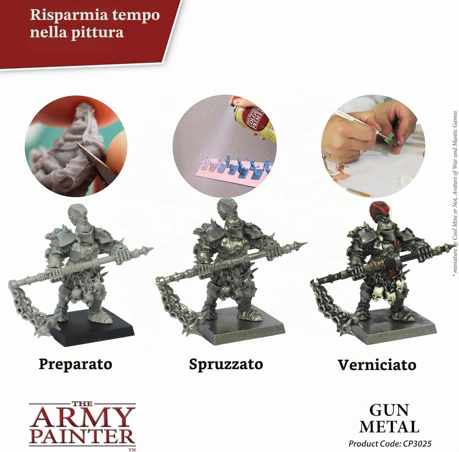 The Army Painter Colour Primer Gun Metal, 400 ml Acrylic Spray - immagine 4