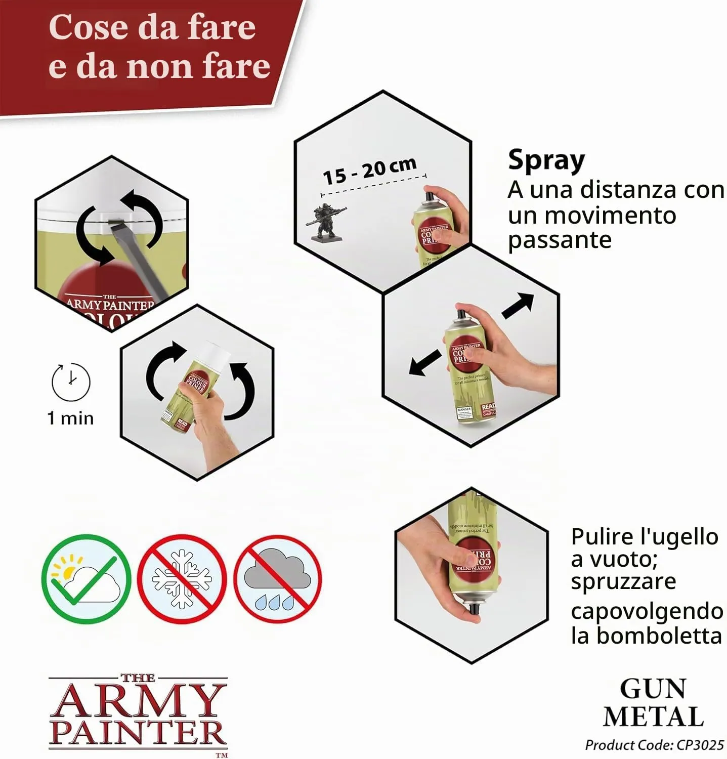 The Army Painter Colour Primer Gun Metal, 400 ml Acrylic Spray - immagine 5