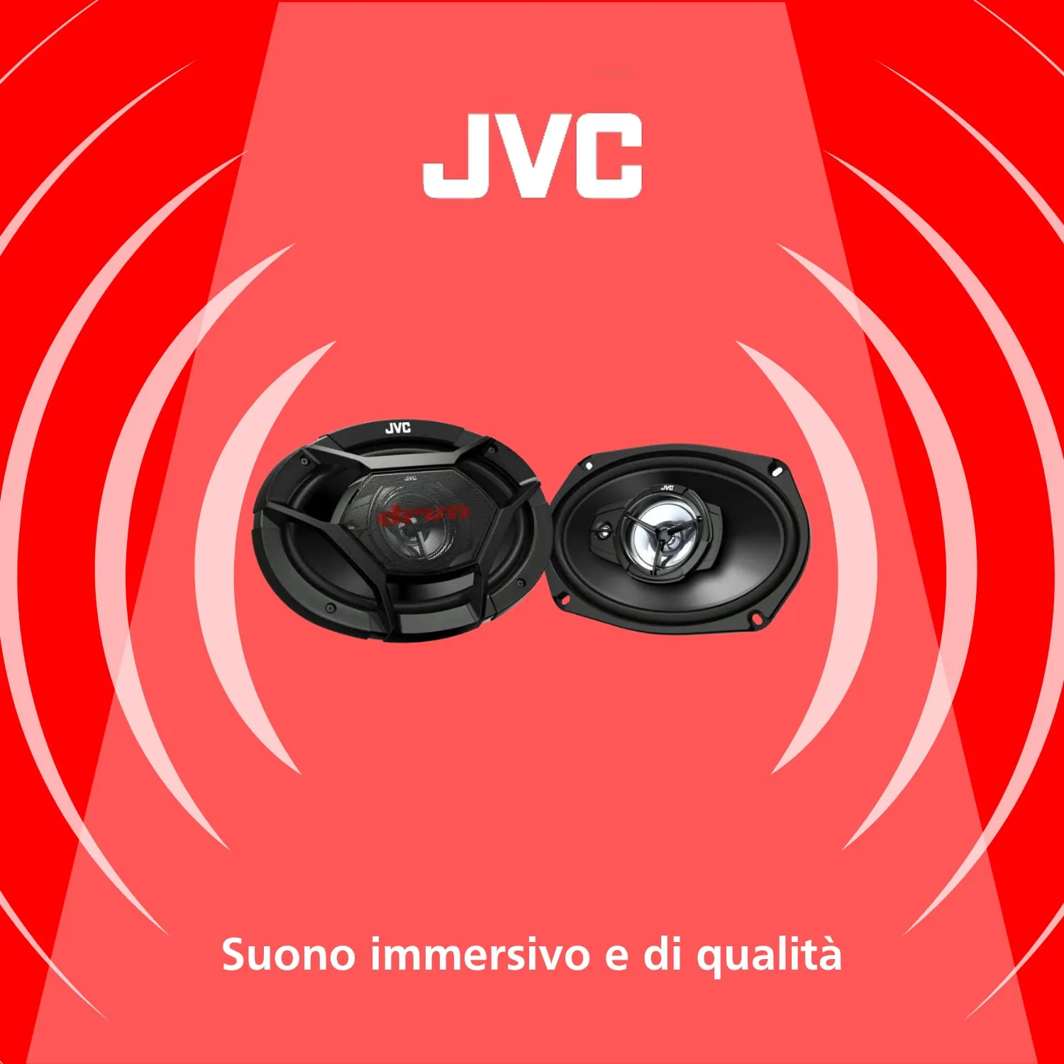 JVC CS-DR6930 Altoparlanti coassiali a 3 vie, 500W Max, 70W RMS, 15 x 23 cm (6" x 9"), Nero - immagine 2
