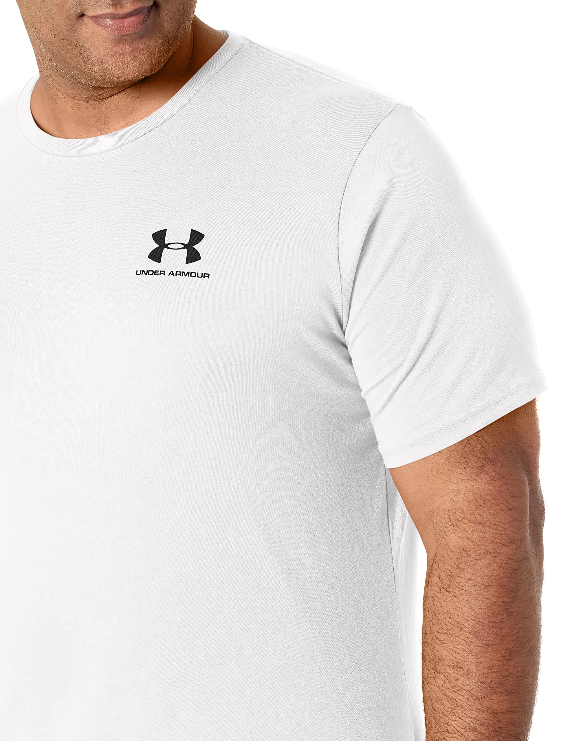 Under Armour Men's Left Chest Logo T-Shirt - White/Black, Size S - immagine 5