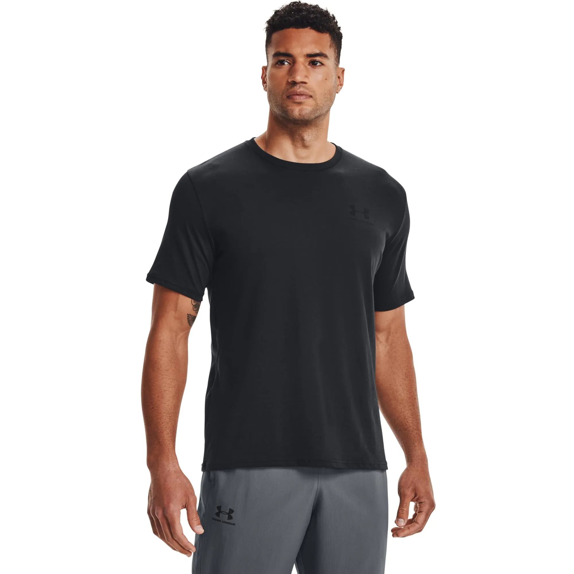 Under Armour Men's Left Chest Logo T-Shirt - Black/Black - L - immagine 2