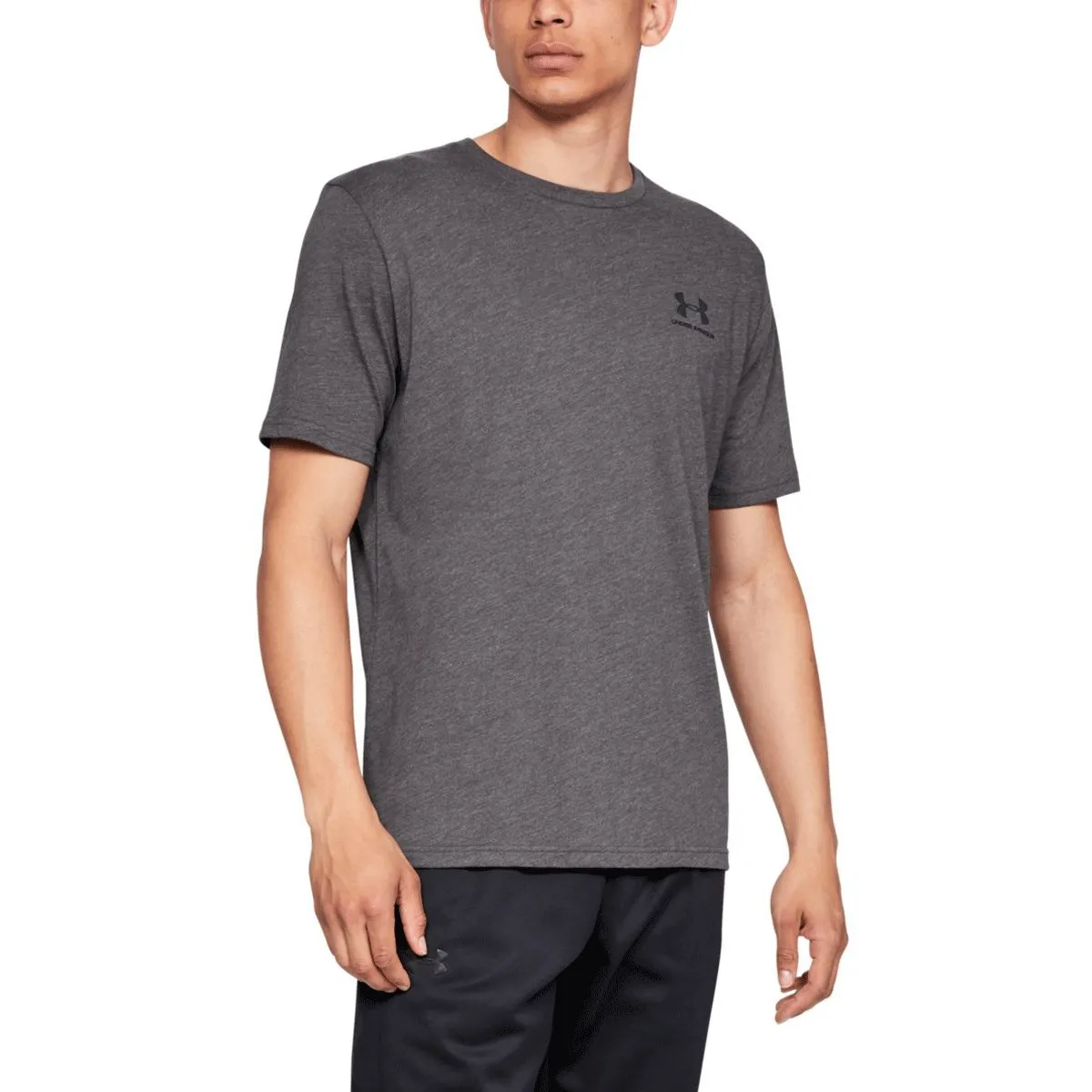 Under Armour Men's Left Chest Logo T-Shirt - Charcoal Medium/Black - XL - immagine 3