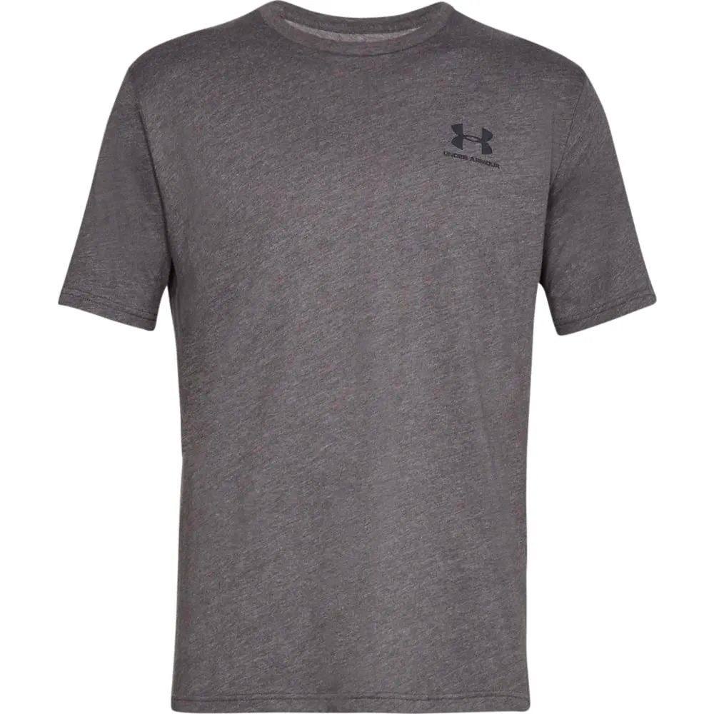Under Armour Men's Left Chest Logo T-Shirt - Charcoal Medium/Black - XL - immagine 7
